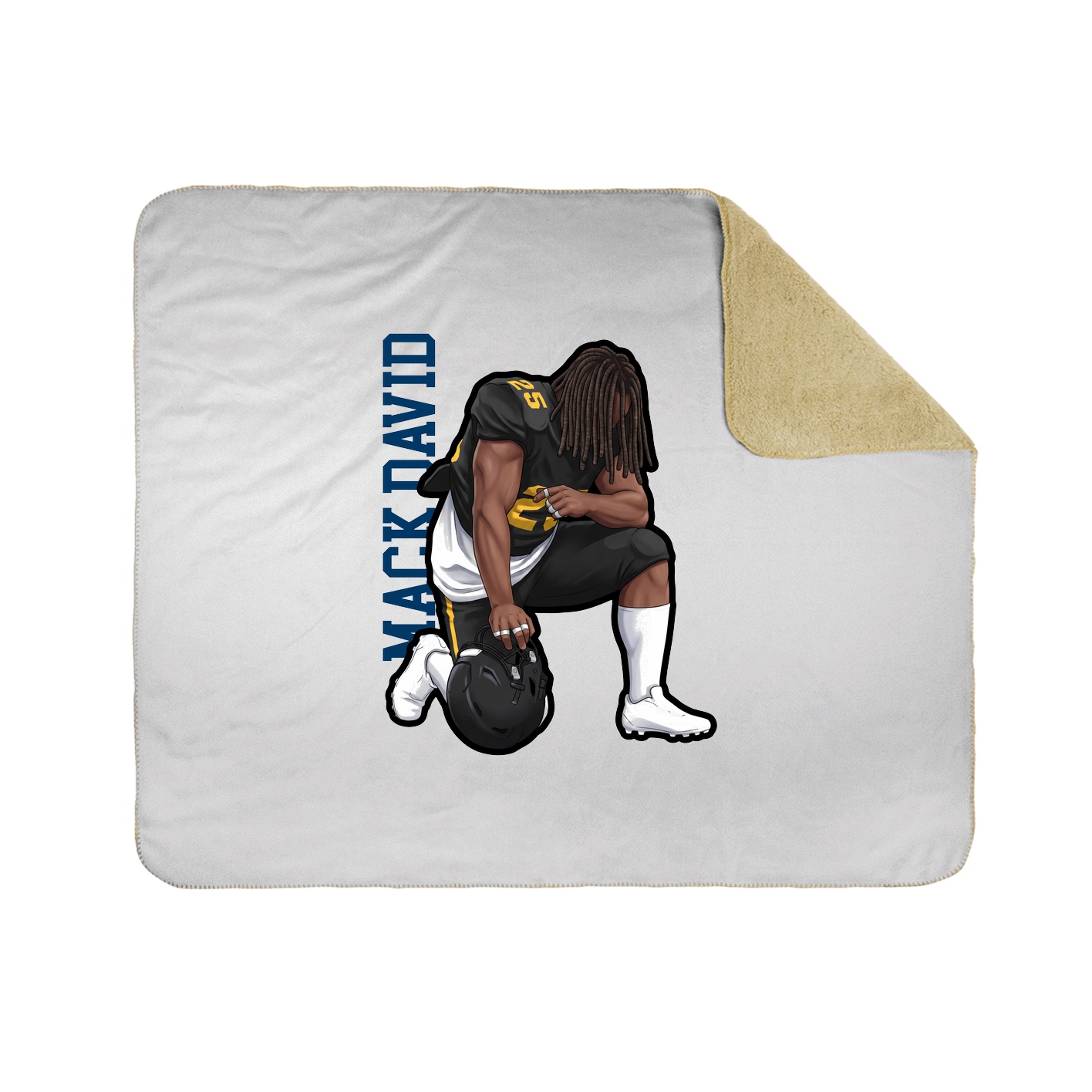 Throw Blanket — Name Vertical in White