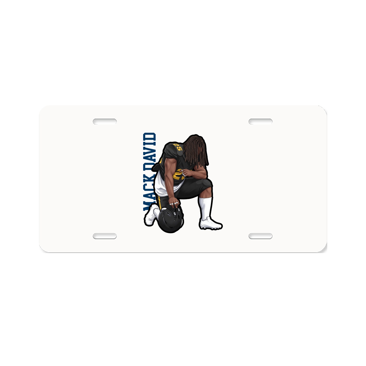 License Plate — Name Vertical in Classic