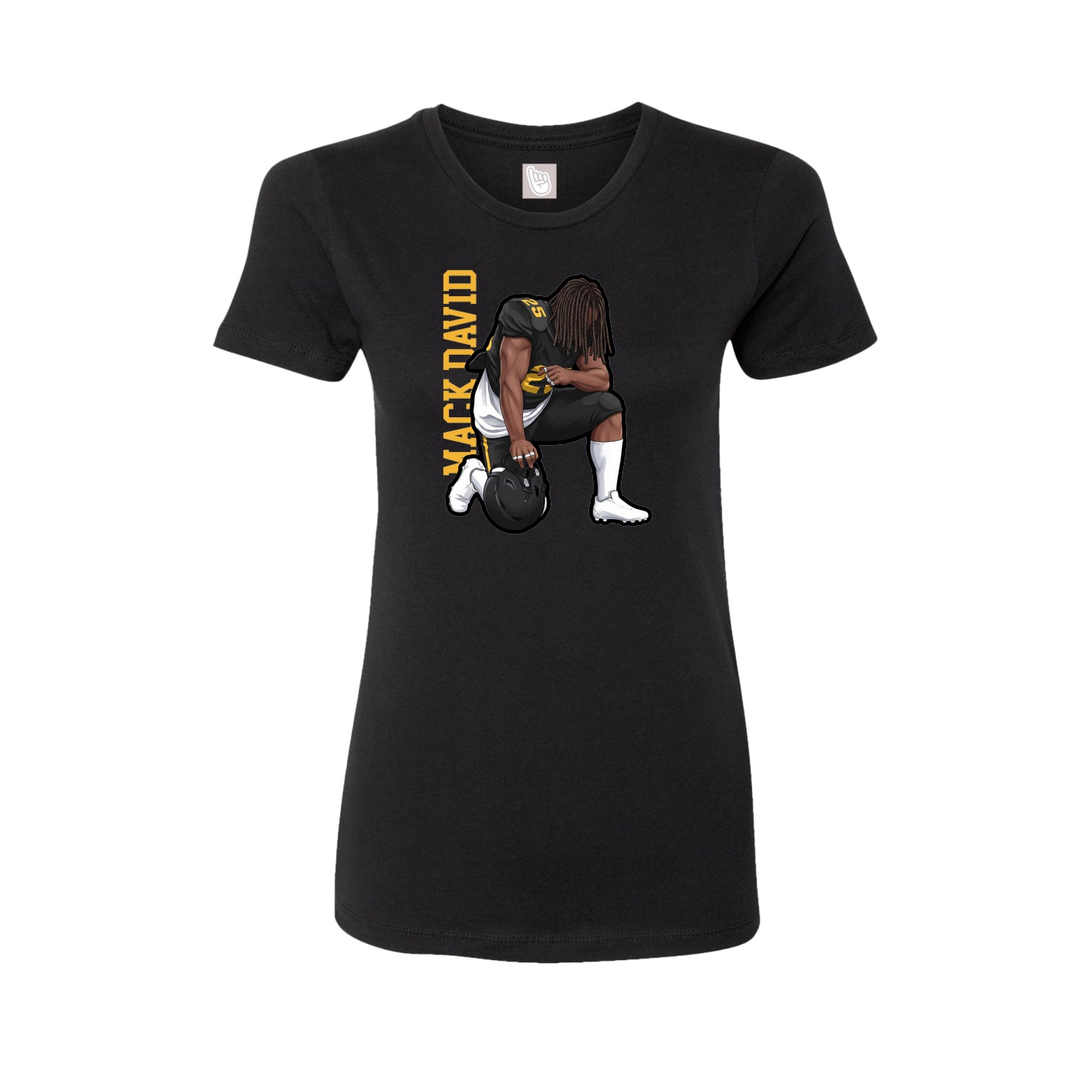 Fitted Women's Tee — Name Vertical in Black