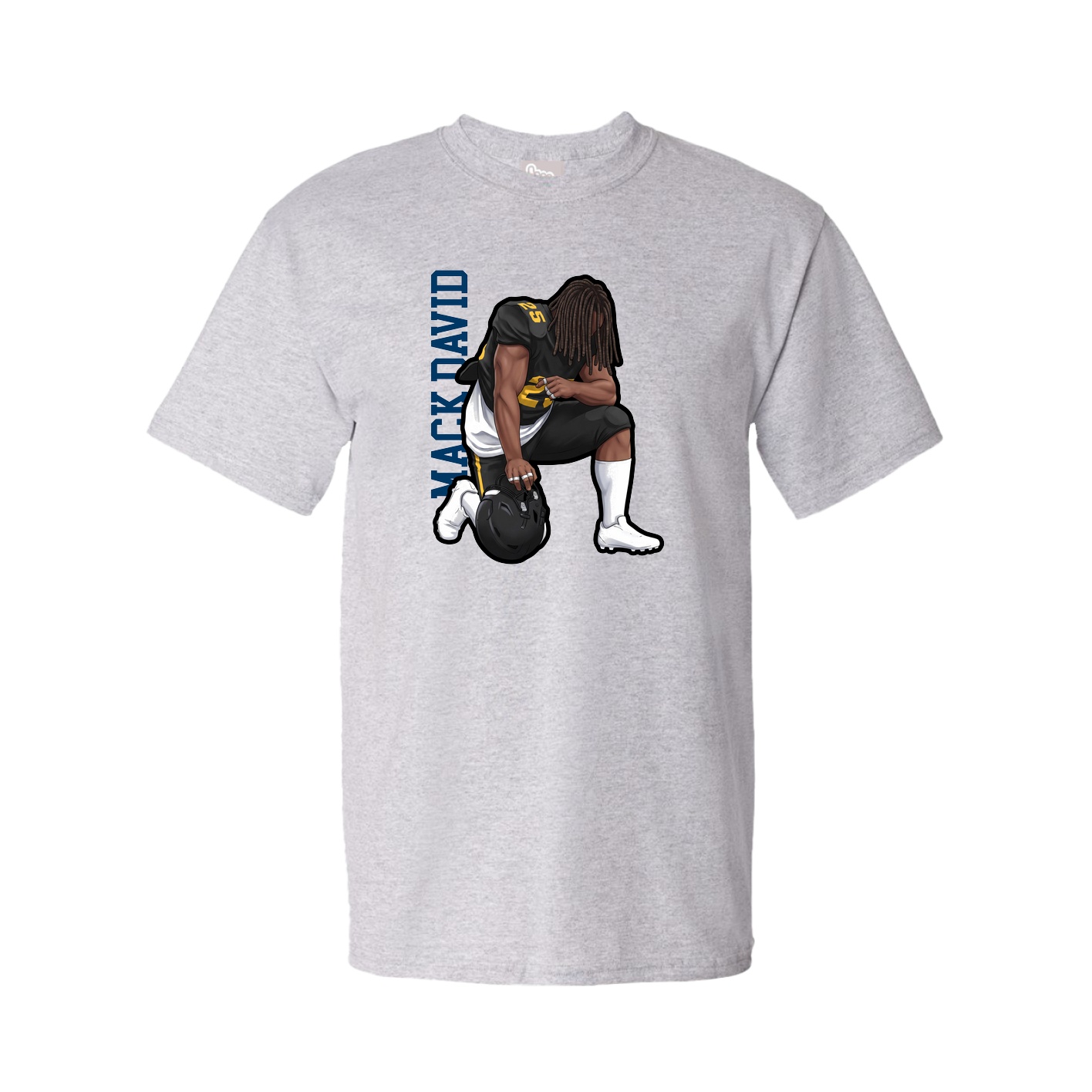 Youth Tee — Name Vertical in Grey