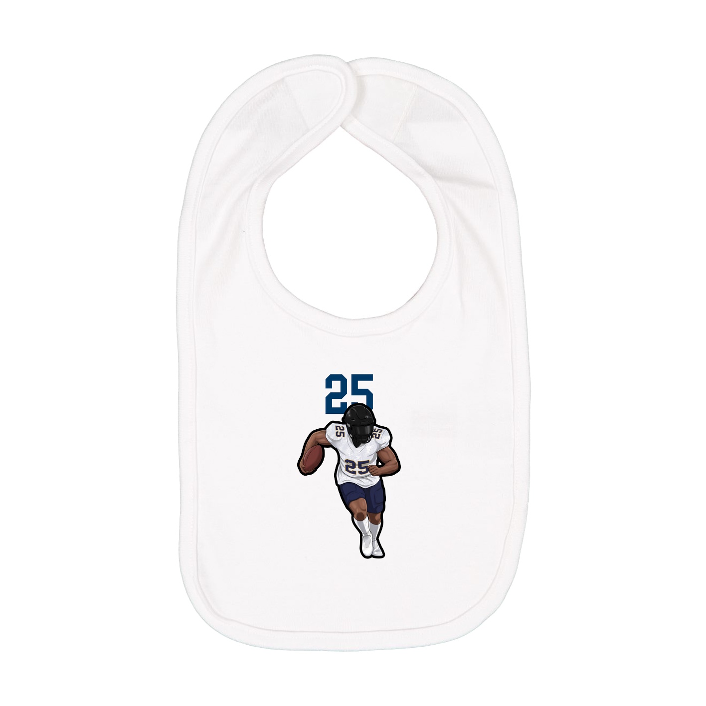 Infant Bib — Number Top in White