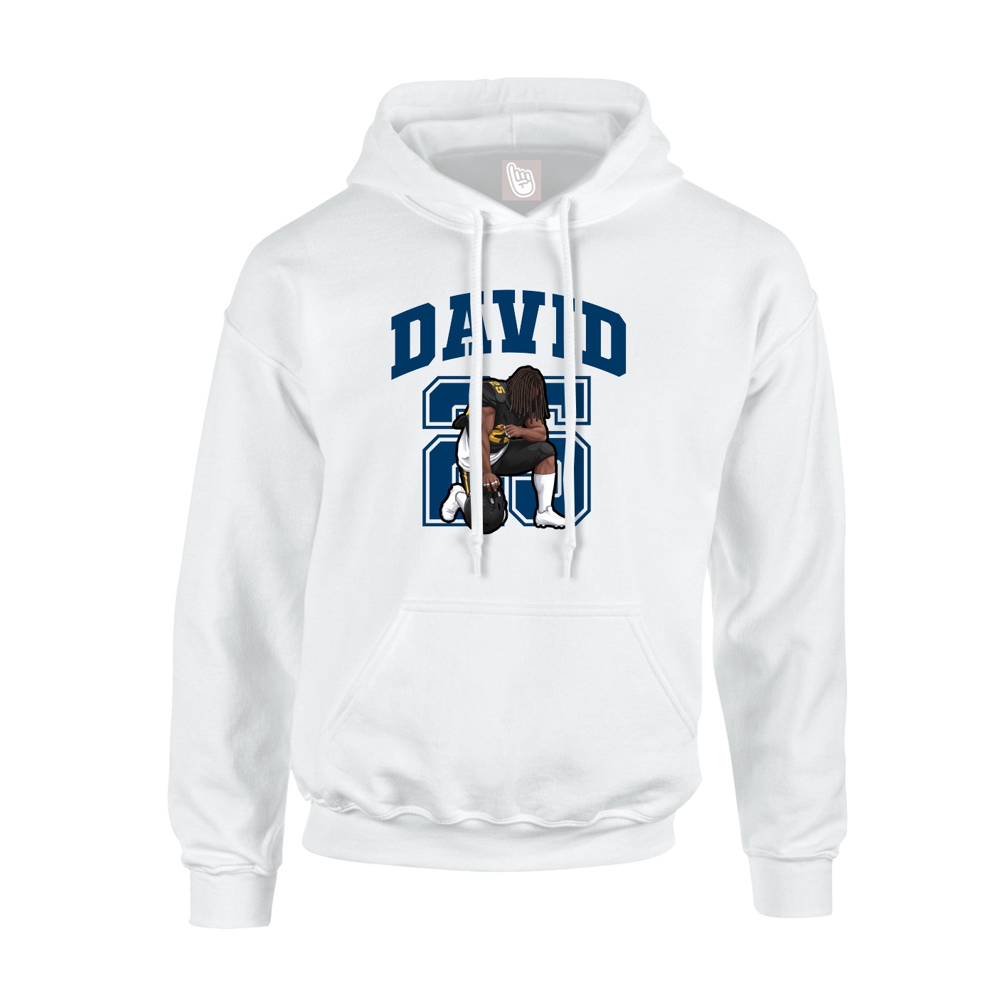 Youth Hoodie — Number in White