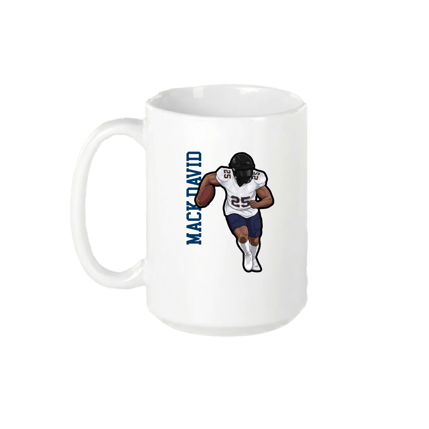 15oz Coffee Mug — Name Vertical in White