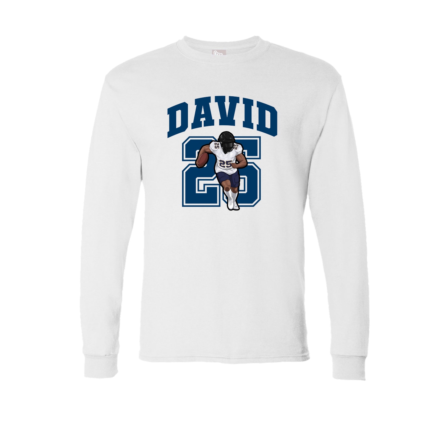 Long Sleeve Tee — Number in White