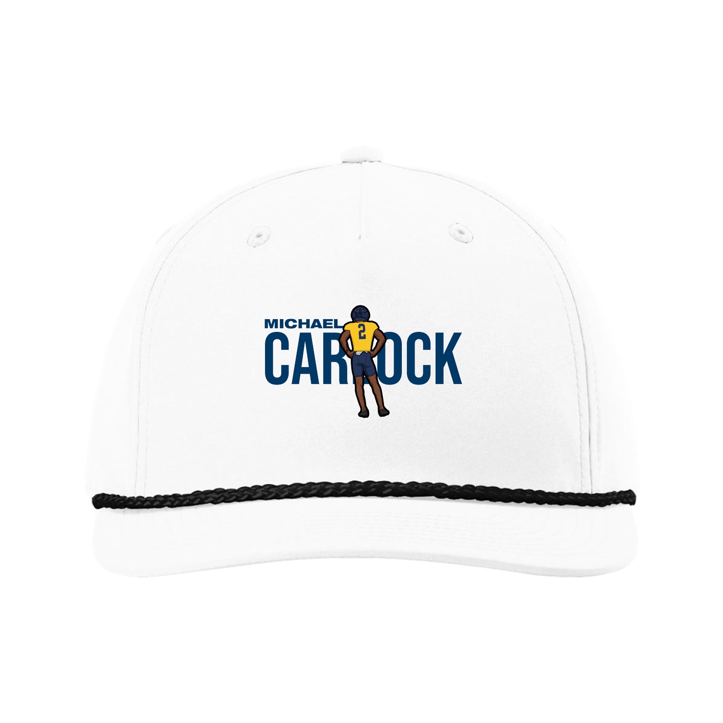 Five-Panel Classic Rope Cap — Player Name in White