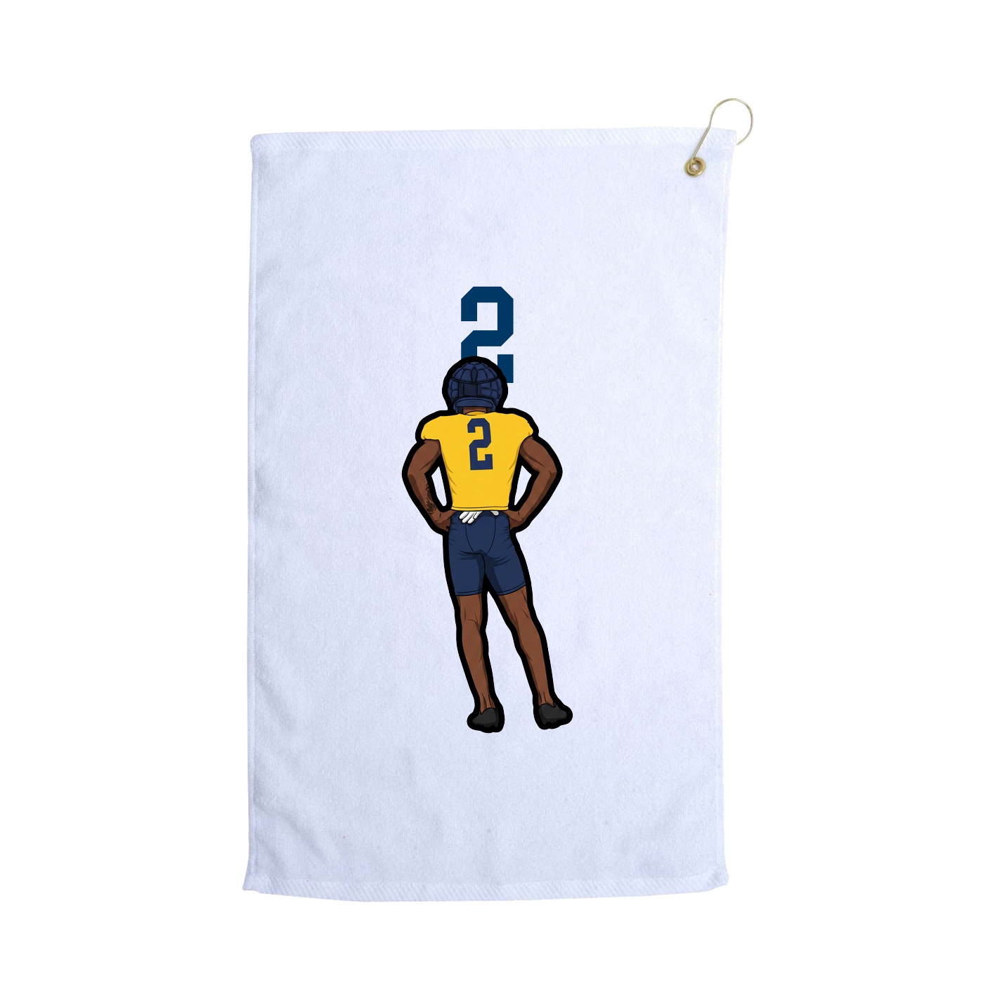 Golf Towel — Number Top in White