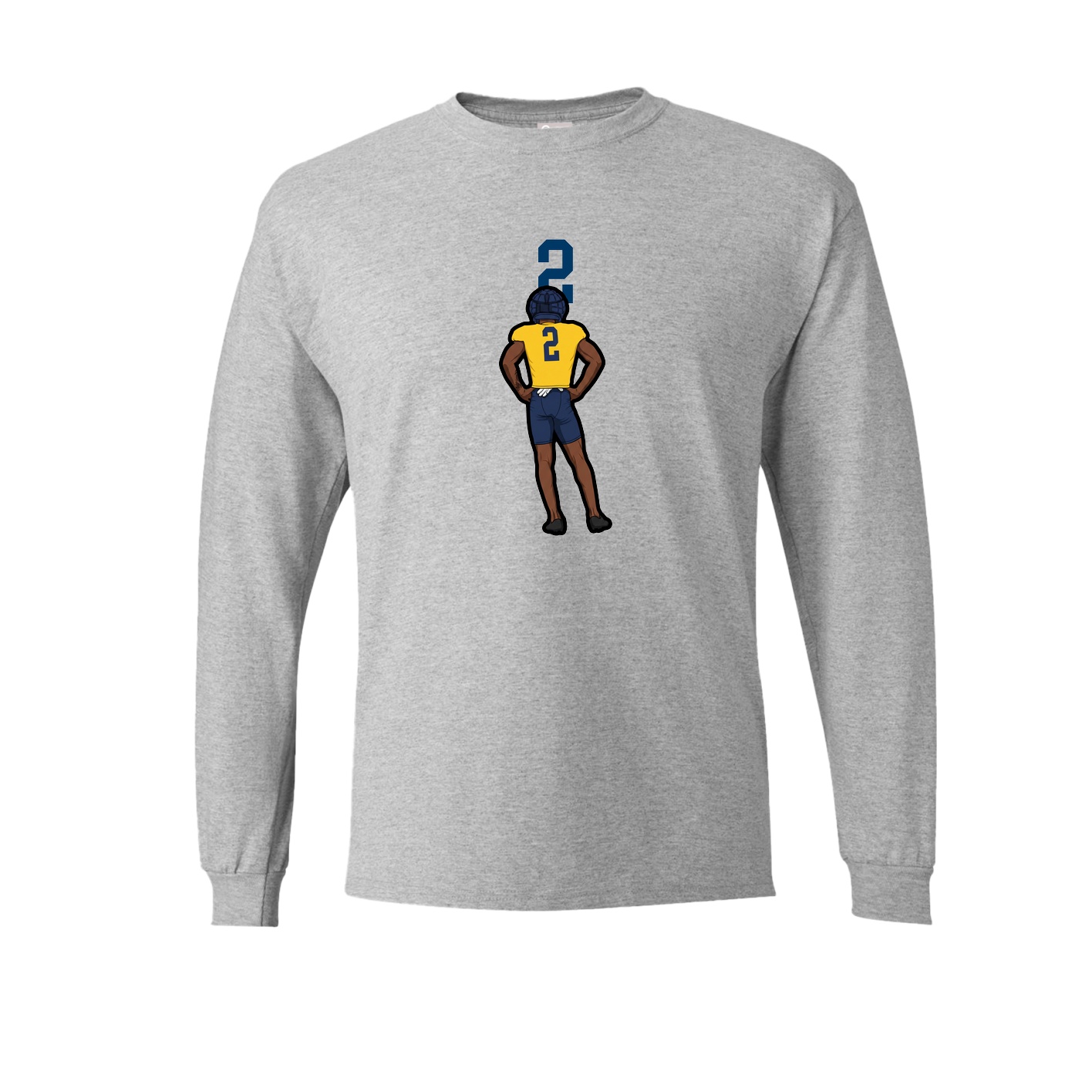Long Sleeve Tee — Number Top in Grey