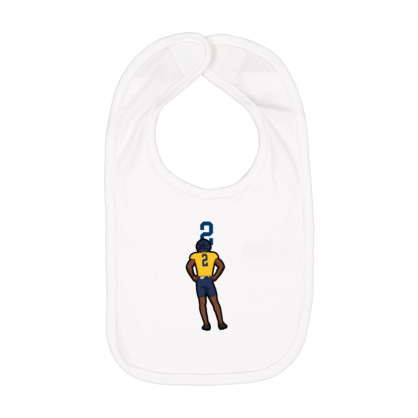Infant Bib — Number Top in White
