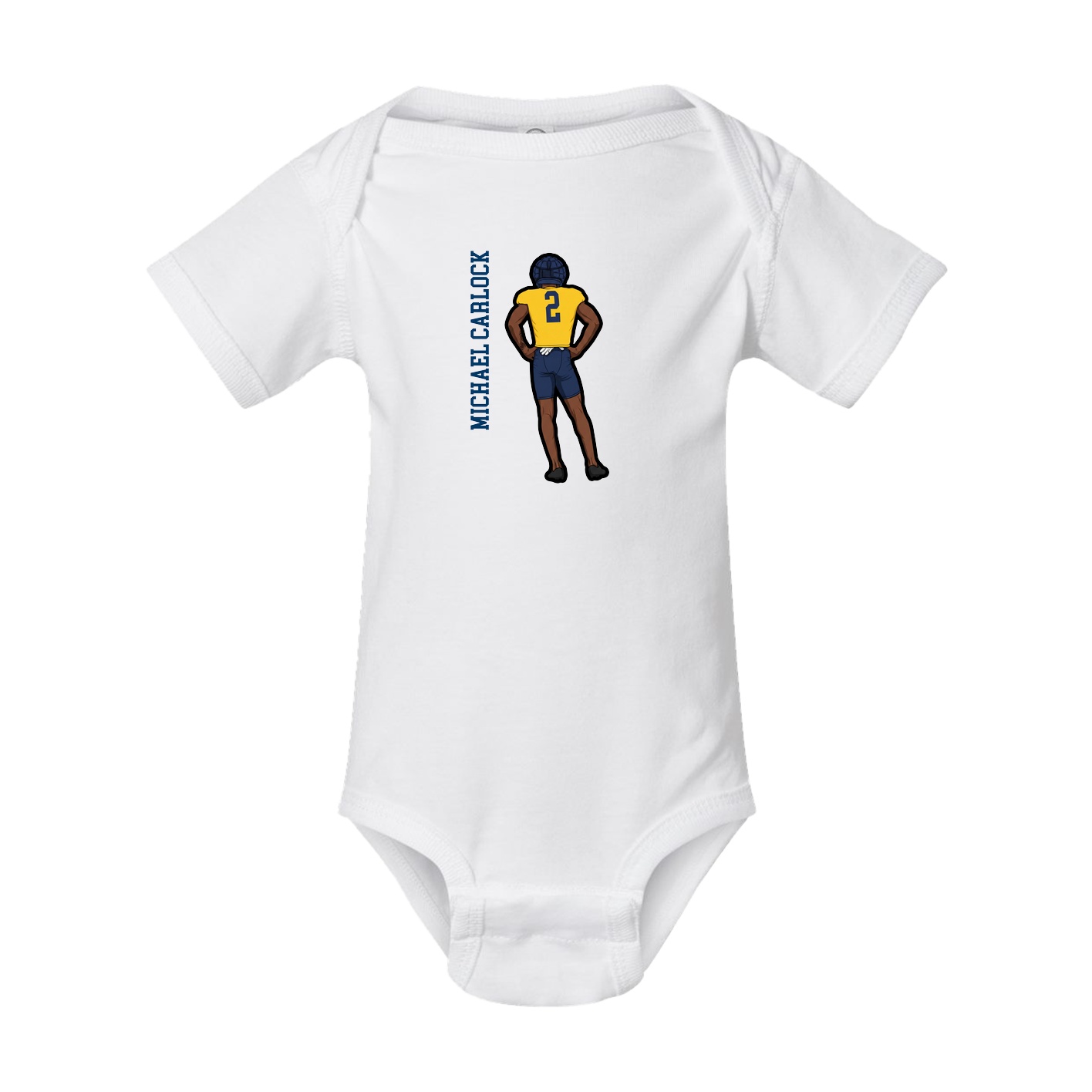 Baby Onesie — Name Vertical in White