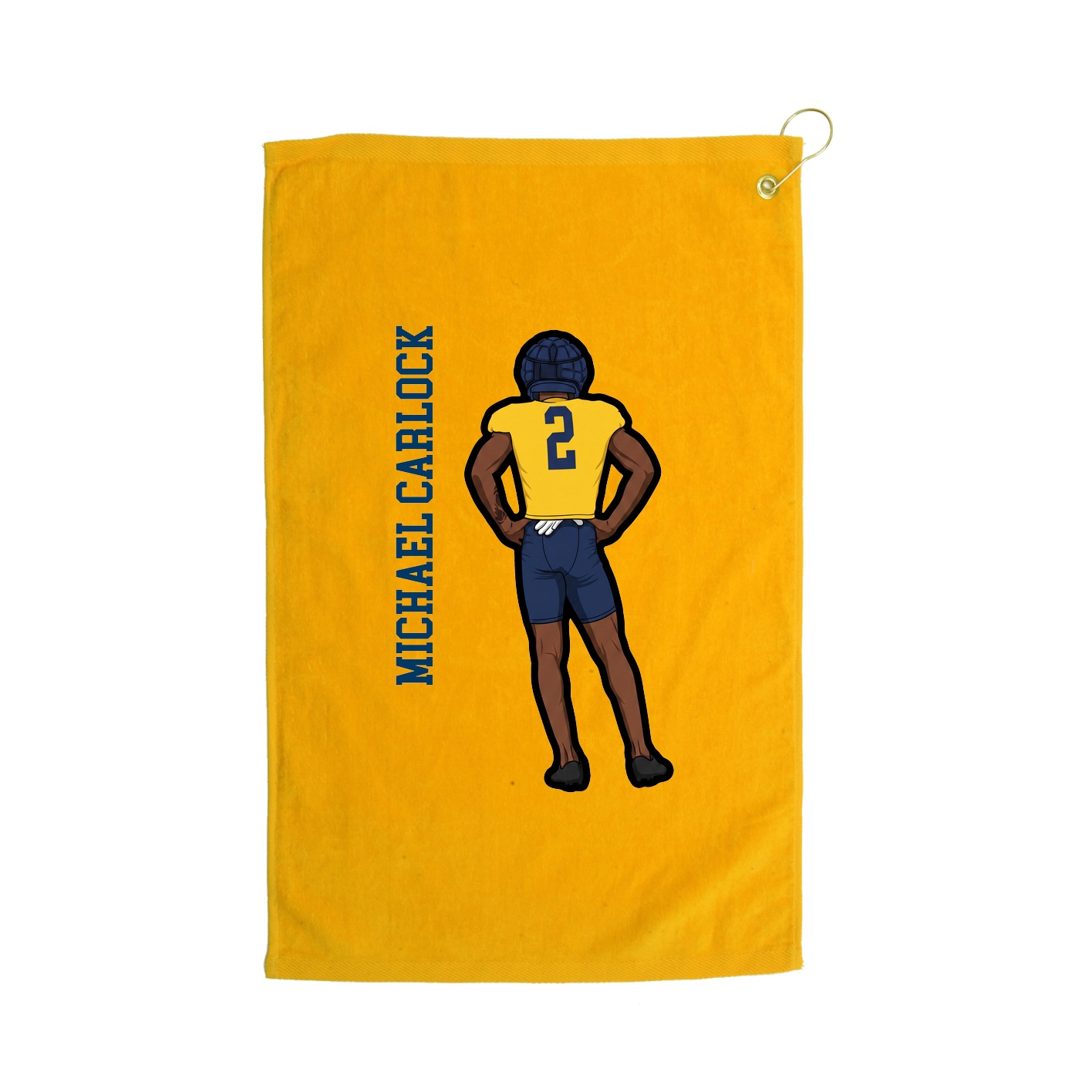 Golf Towel — Name Vertical in Gold