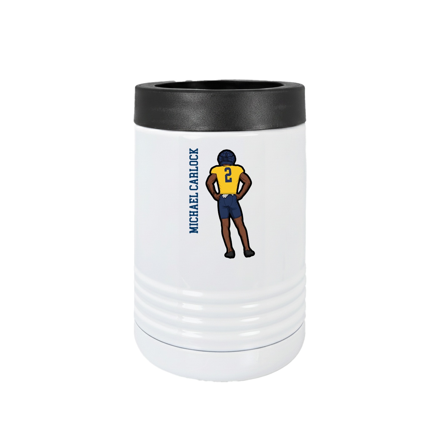 Beverage Holder — Name Vertical in White