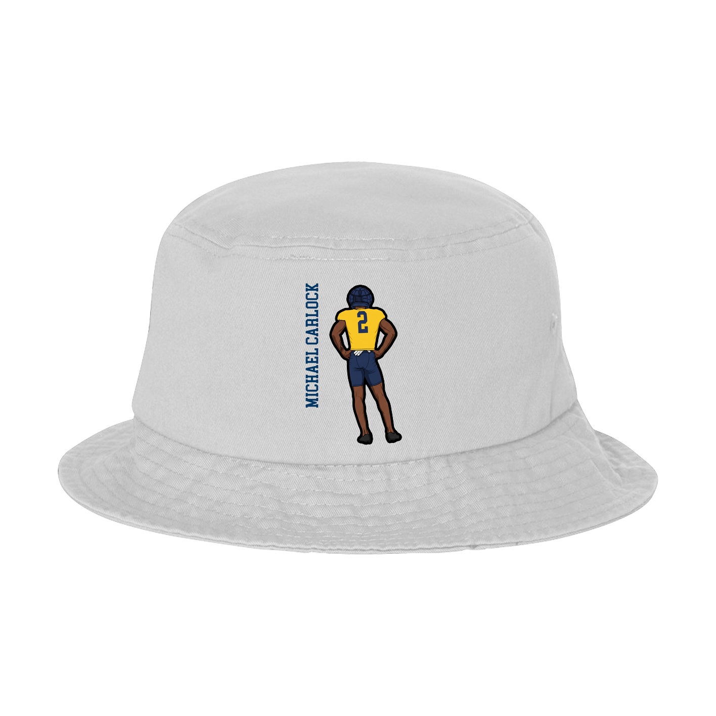 Bucket Cap — Name Vertical in White