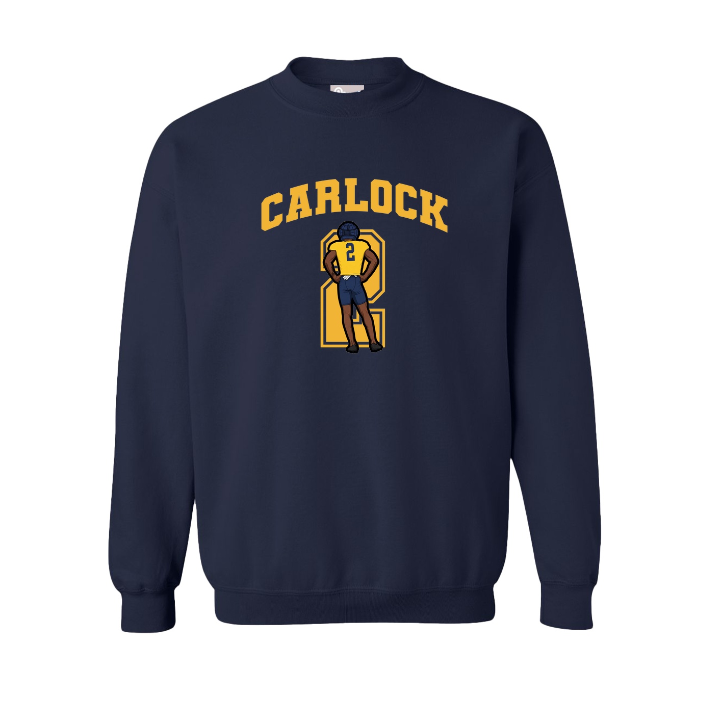 Fleece Crew — Number in Navy