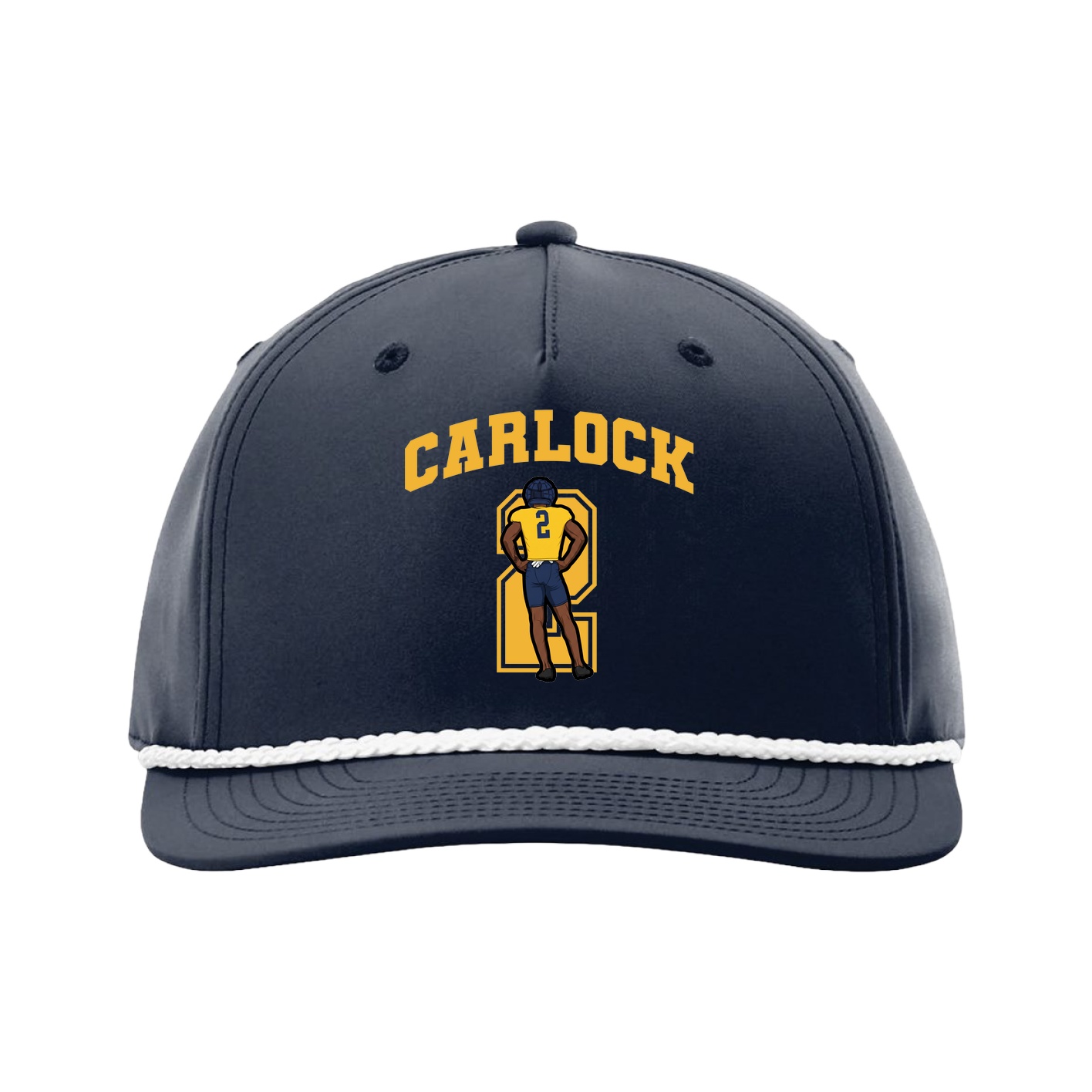 Five-Panel Classic Rope Cap — Number in Navy
