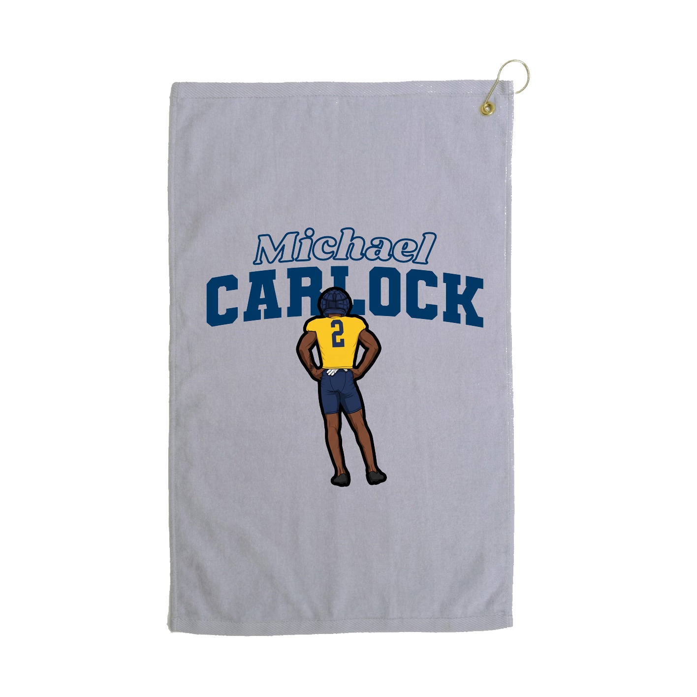 Golf Towel — Name Arch in Grey