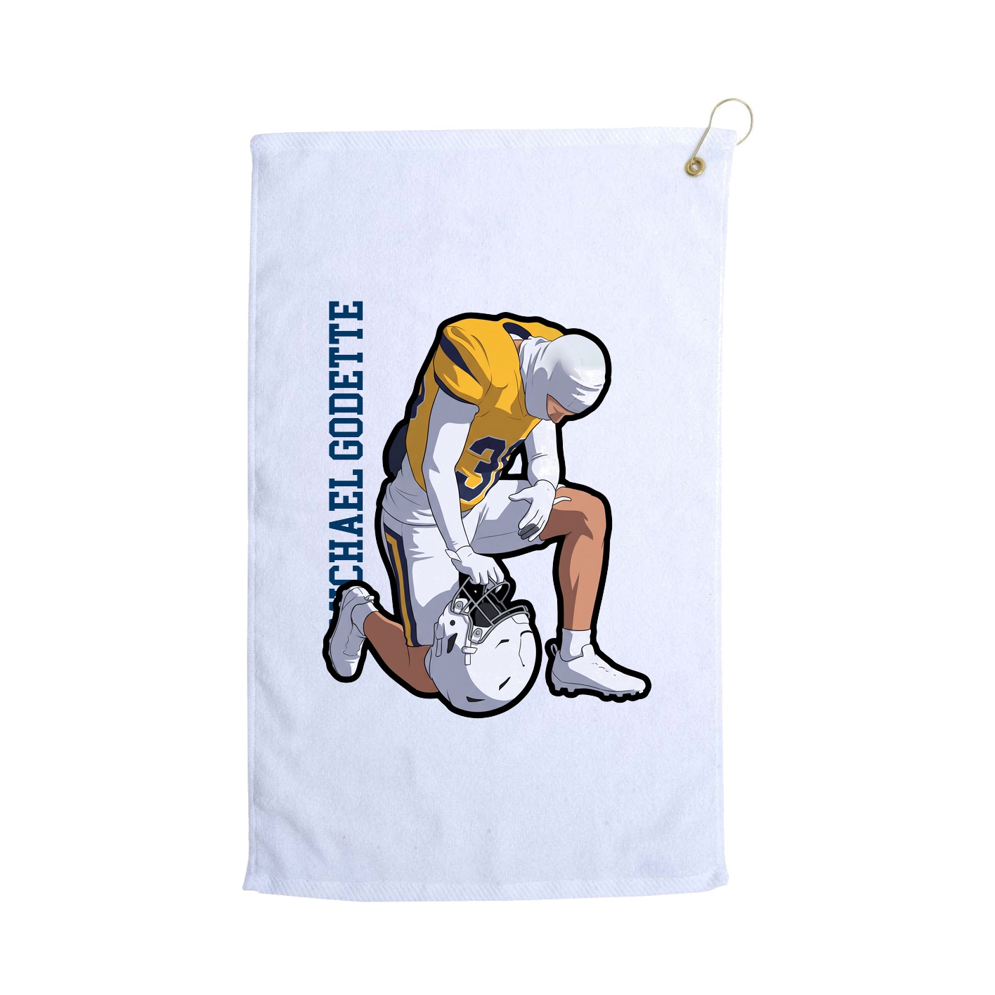 Golf Towel — Name Vertical in White