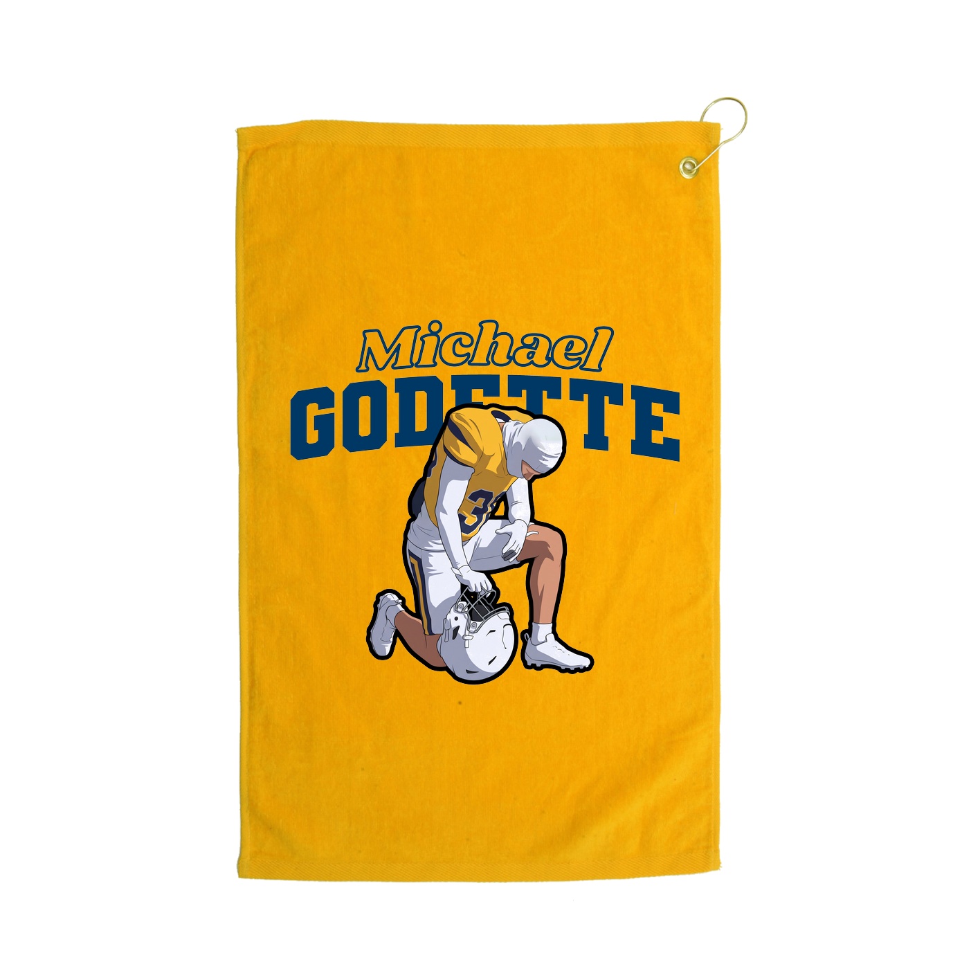 Golf Towel — Name Arch in Gold