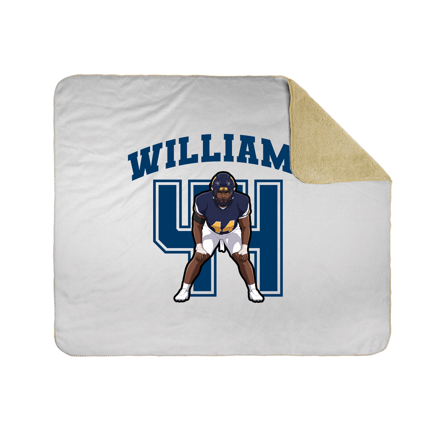 Throw Blanket — Number in White