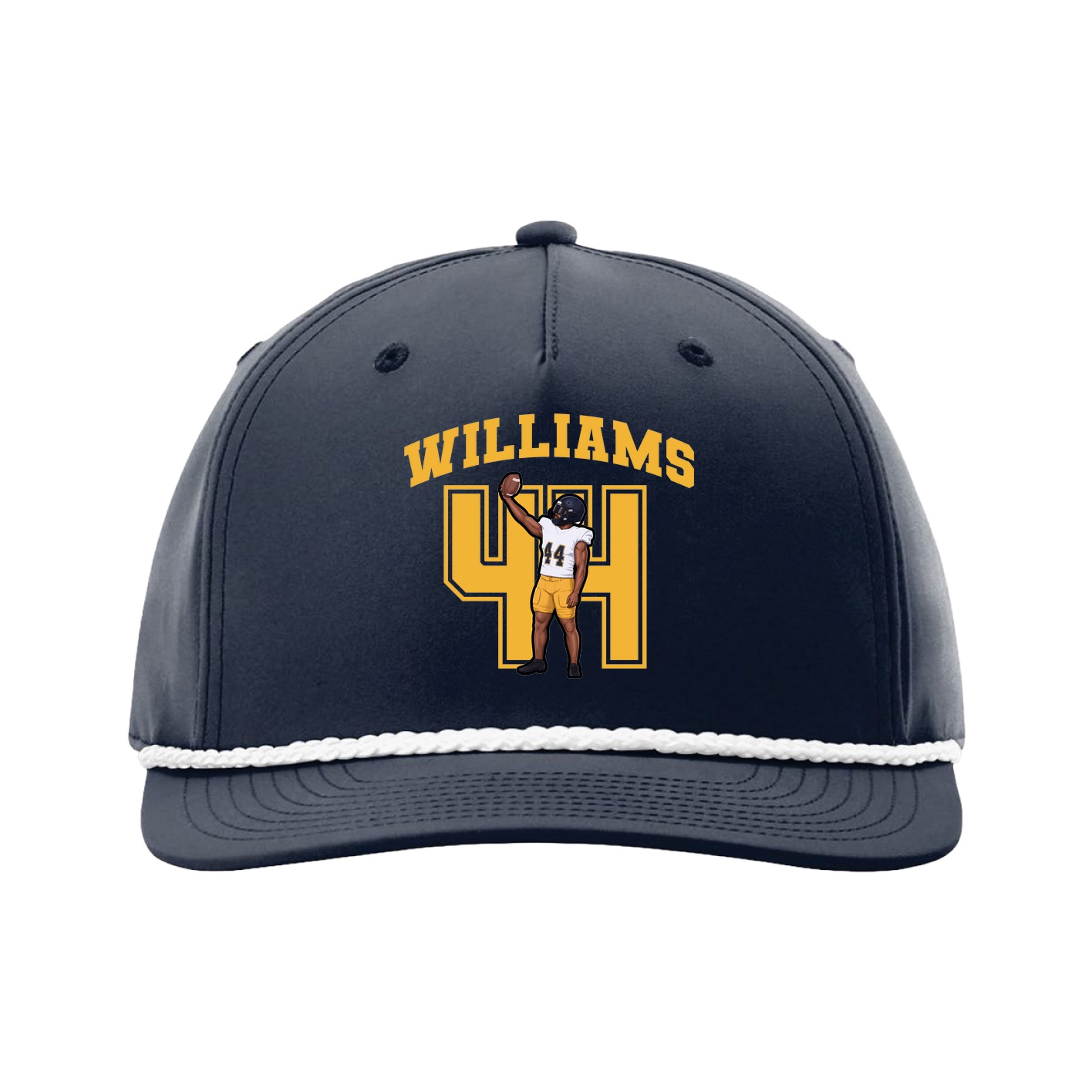 Five-Panel Classic Rope Cap — Number in Navy