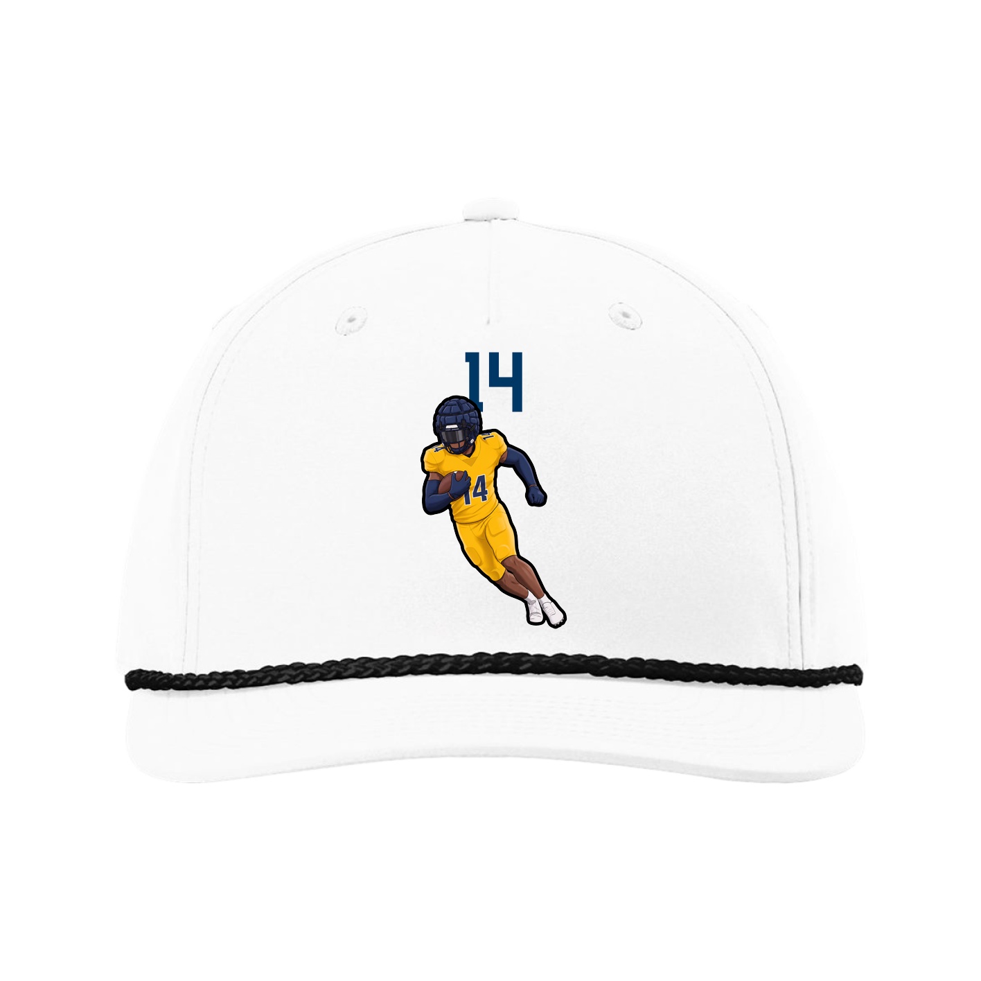 Five-Panel Classic Rope Cap — Number Top in White