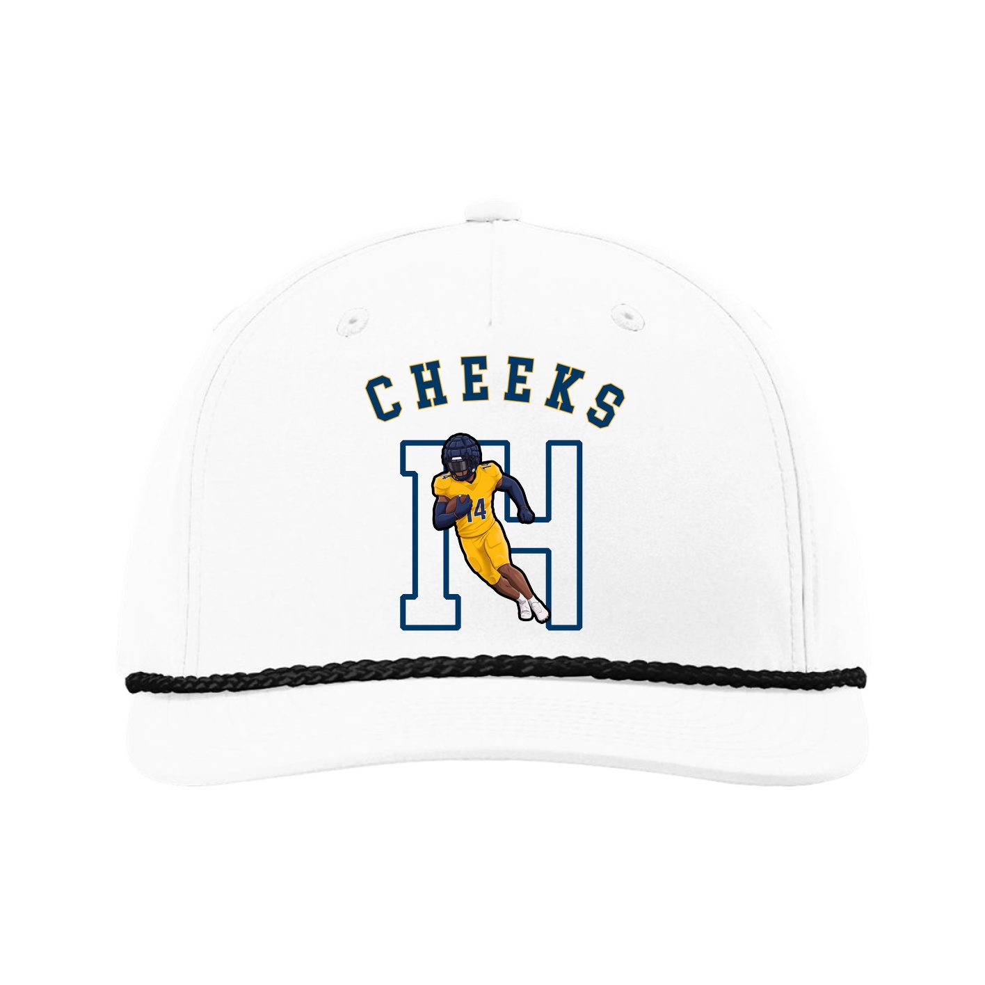 Five-Panel Classic Rope Cap — Shirsey Arch in White