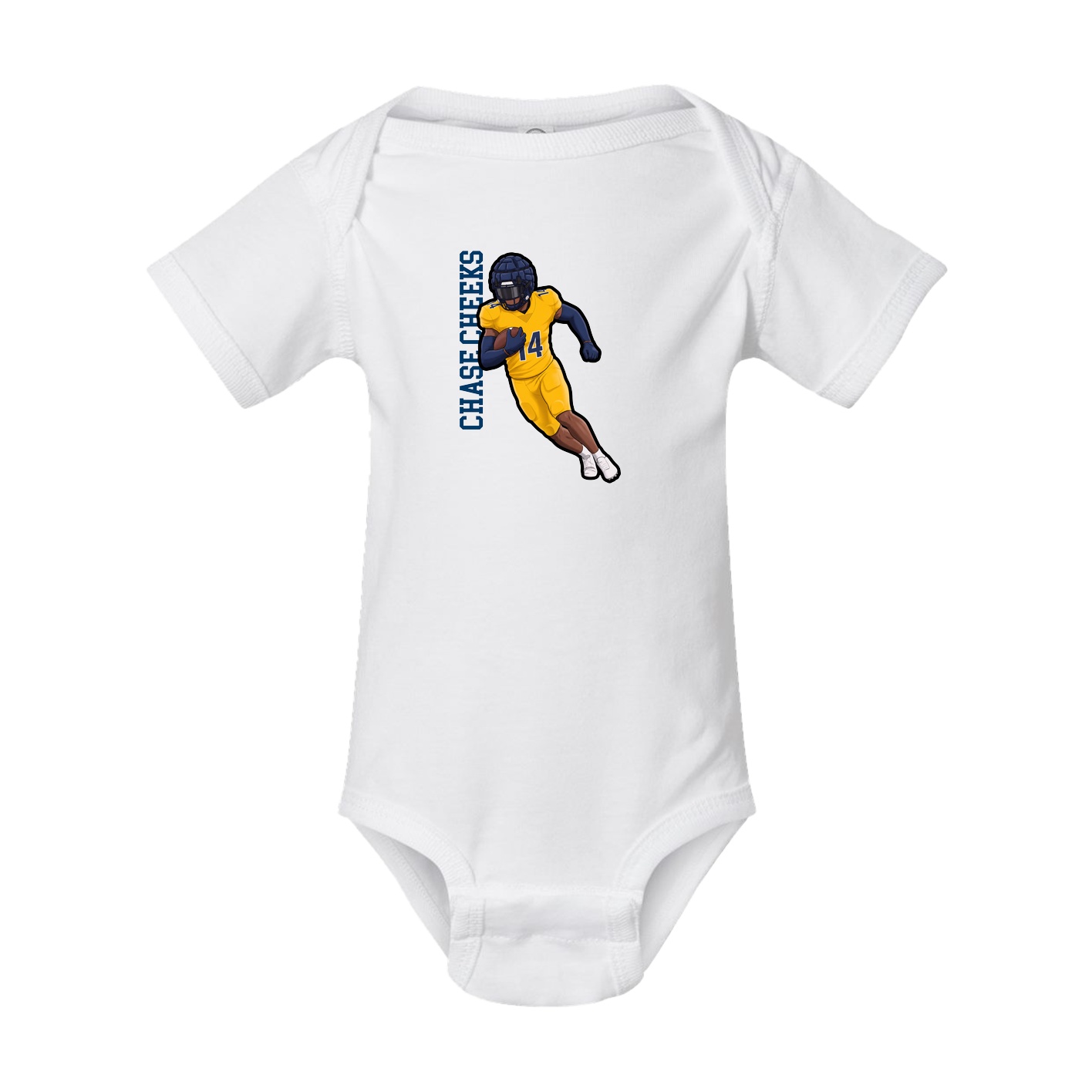 Baby Onesie — Name Vertical in White