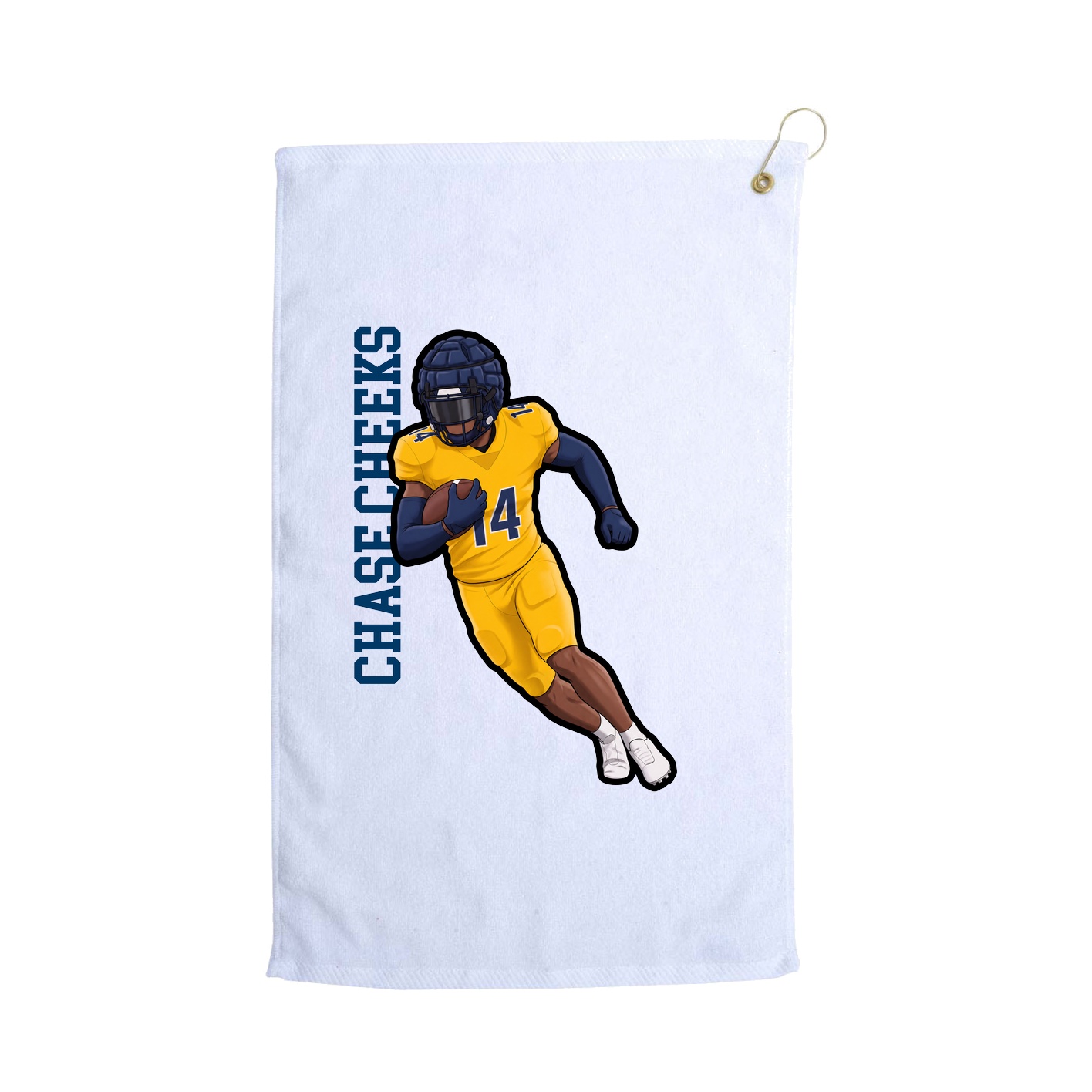 Golf Towel — Name Vertical in White