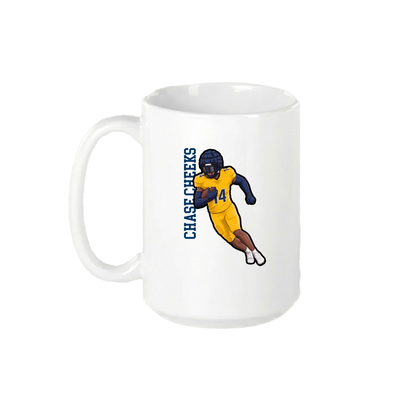 15oz Coffee Mug — Name Vertical in White