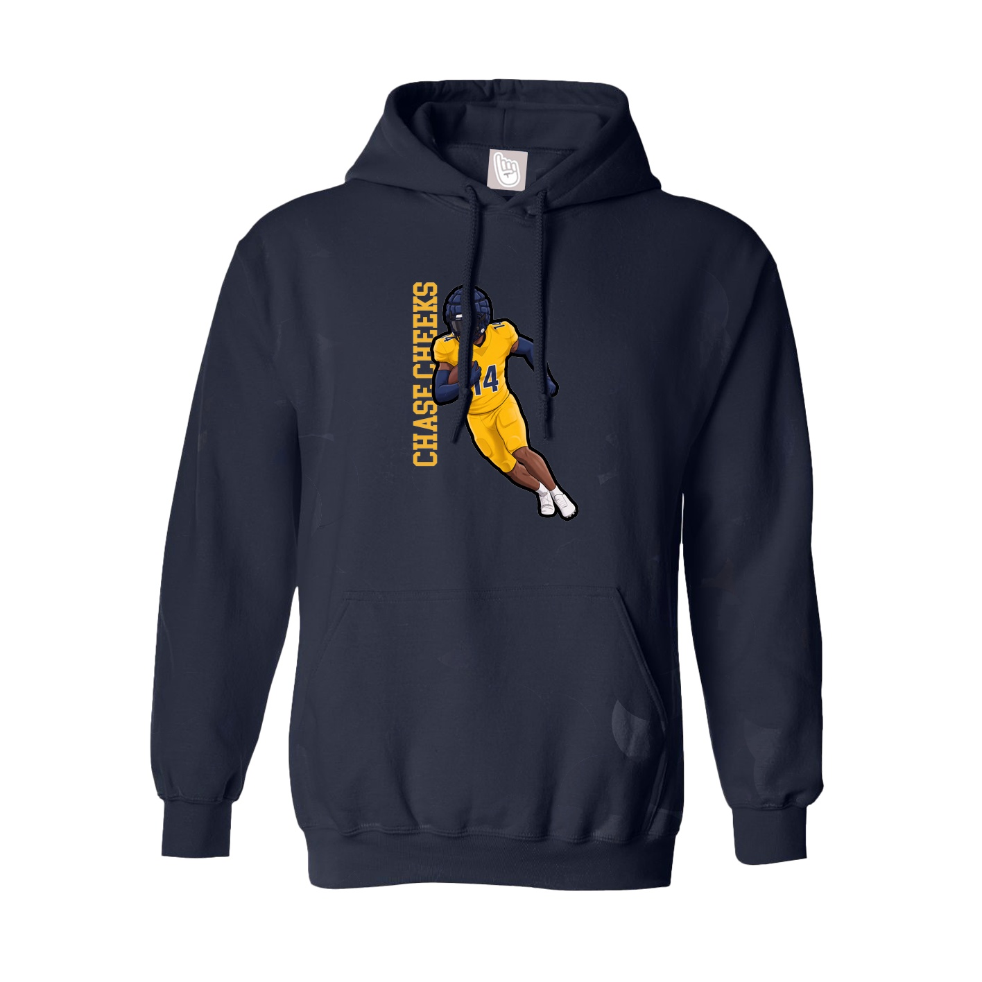 Hoodie — Name Vertical in Navy