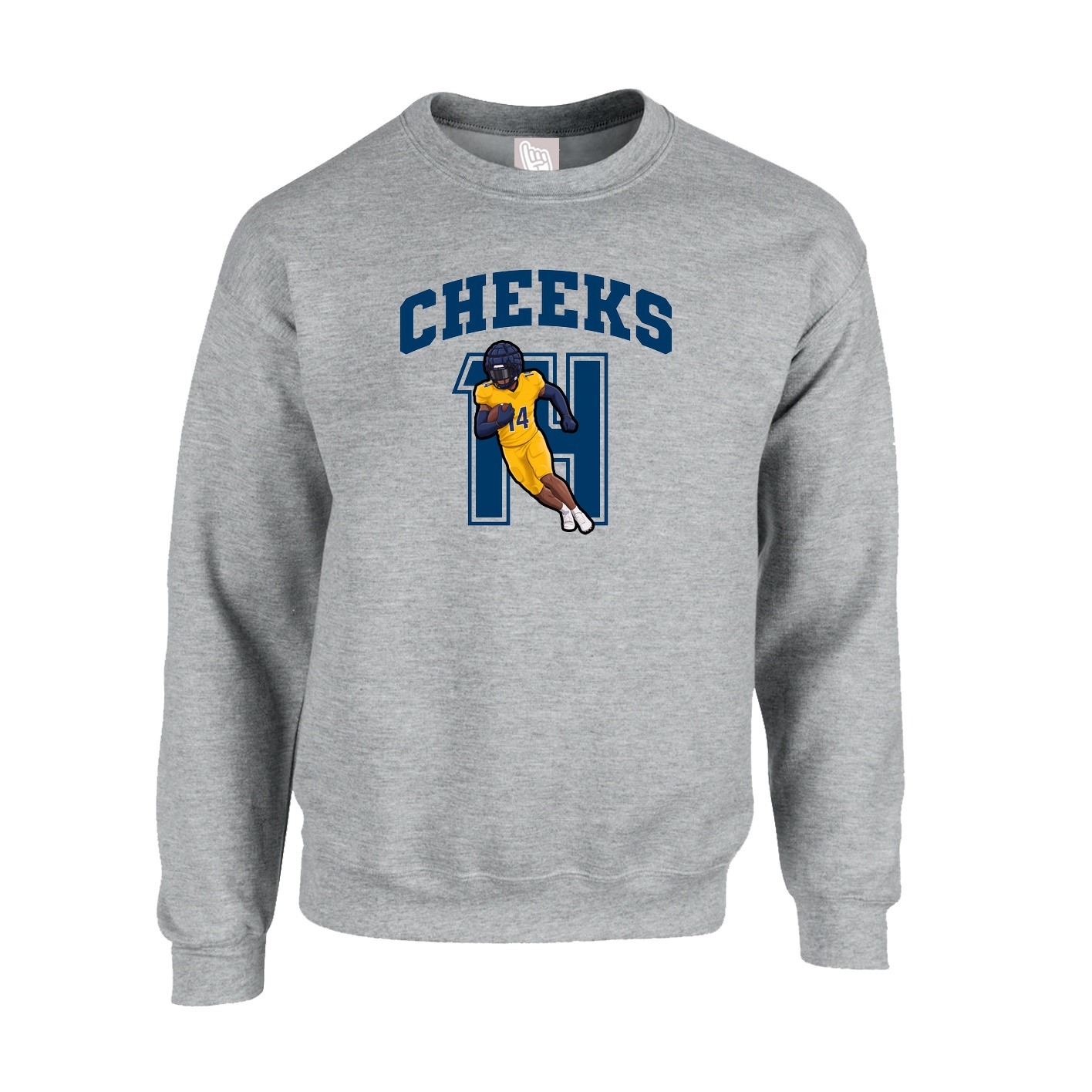 Fleece Crew — Number in Grey