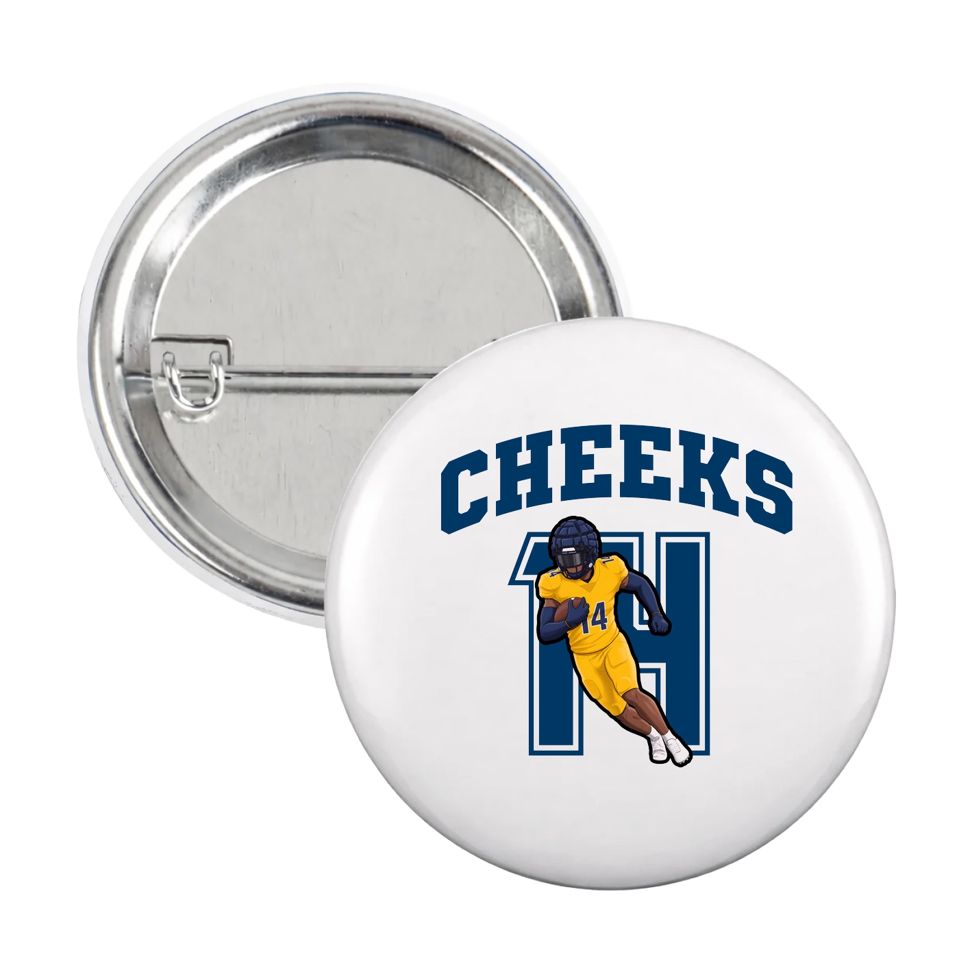 Game Day Button — Number in White