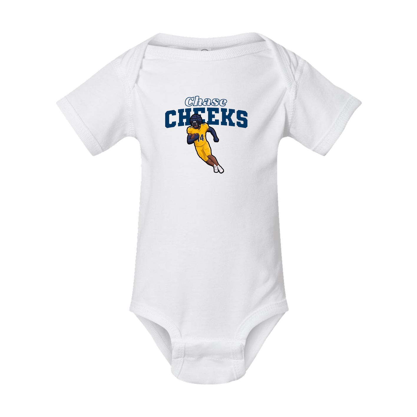 Baby Onesie — Name Arch in White