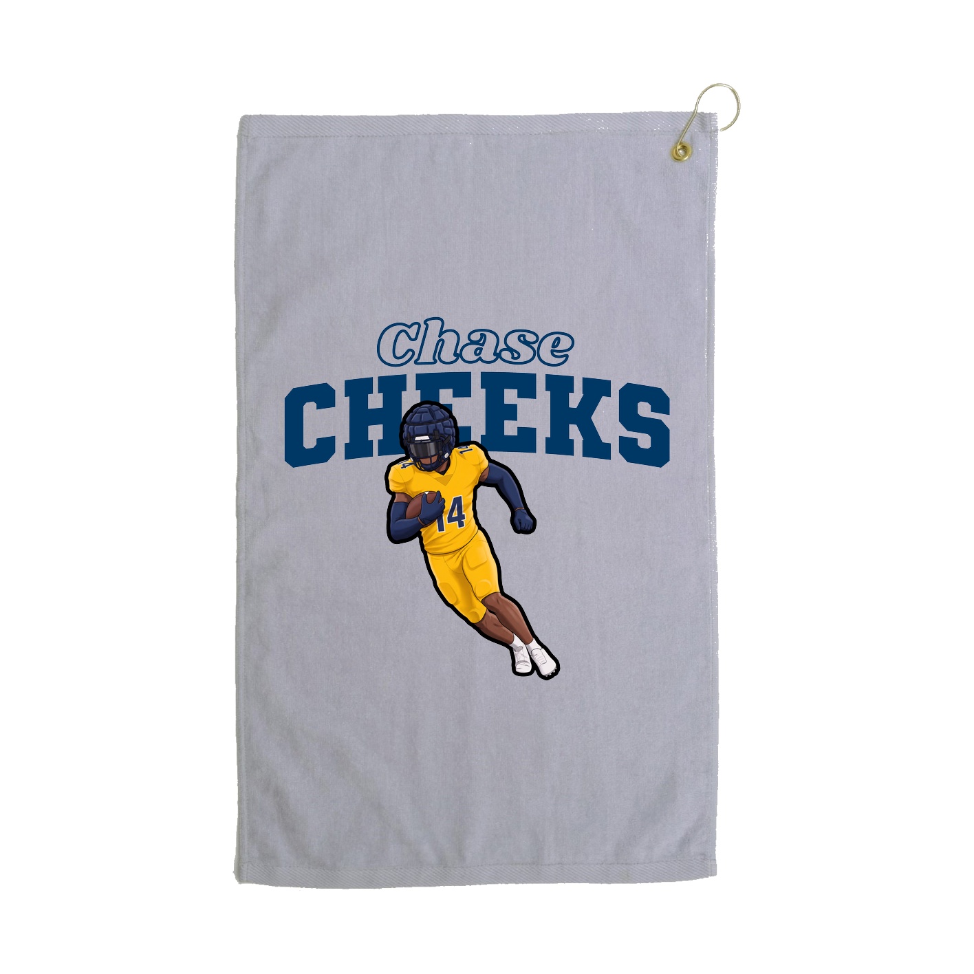 Golf Towel — Name Arch in Grey