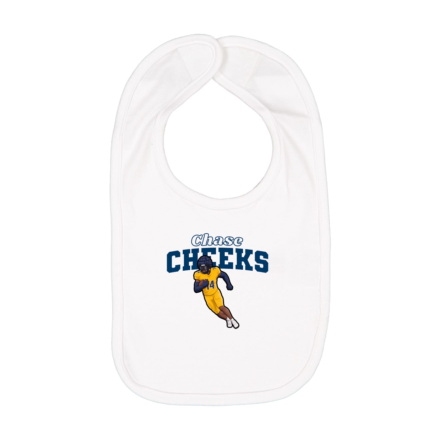 Infant Bib — Name Arch in White