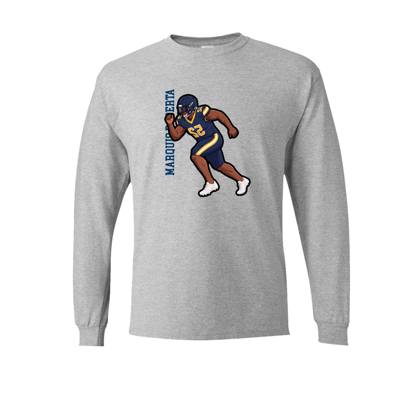 Long Sleeve Tee — Name Vertical in Grey