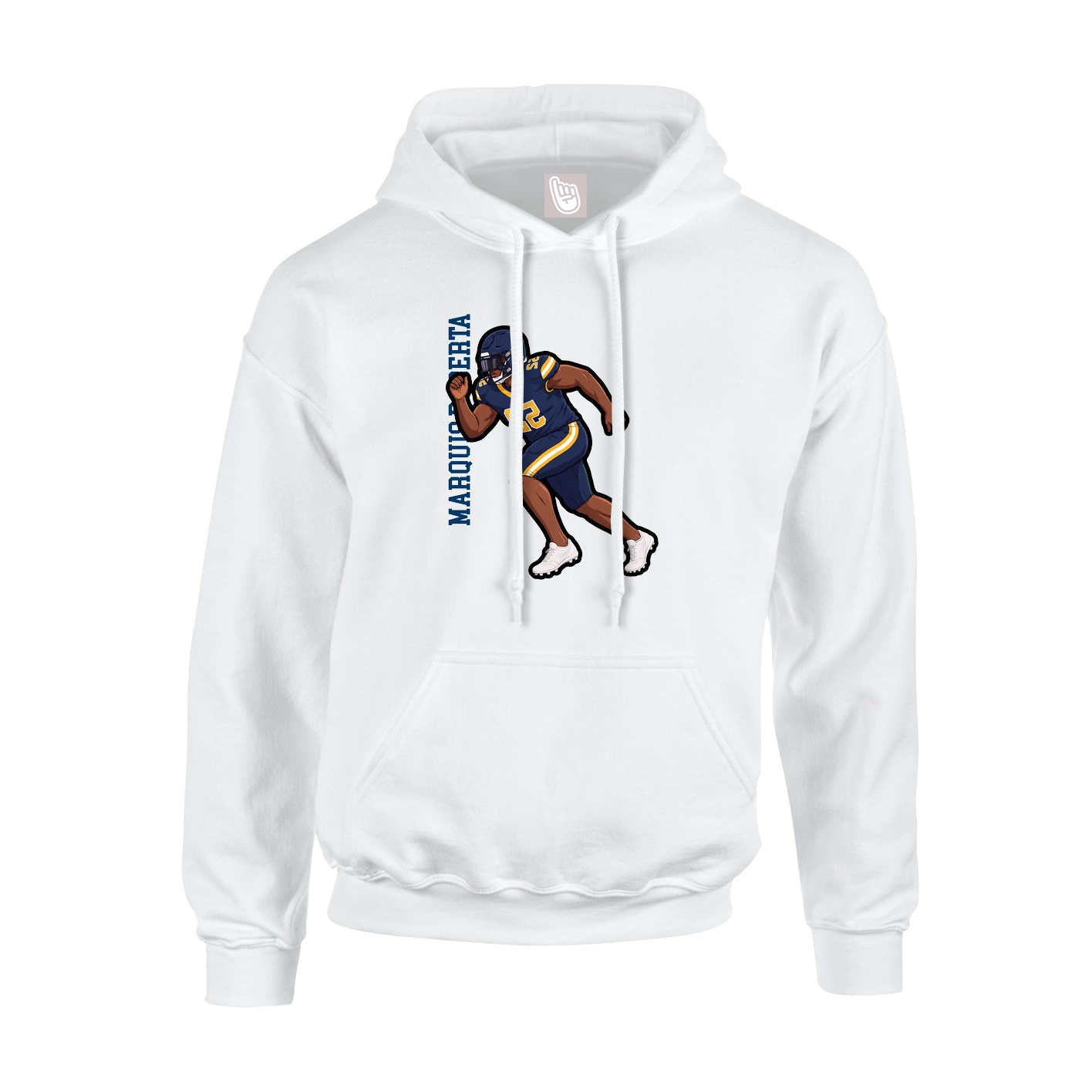 Youth Hoodie — Name Vertical in White