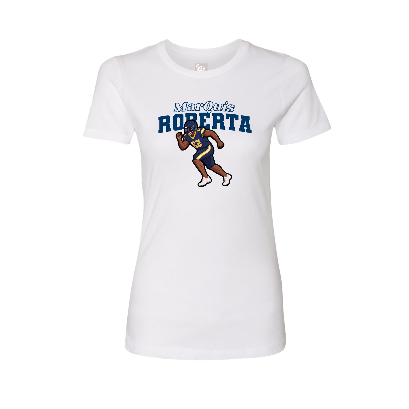 Fitted Women's Tee — Name Arch in White