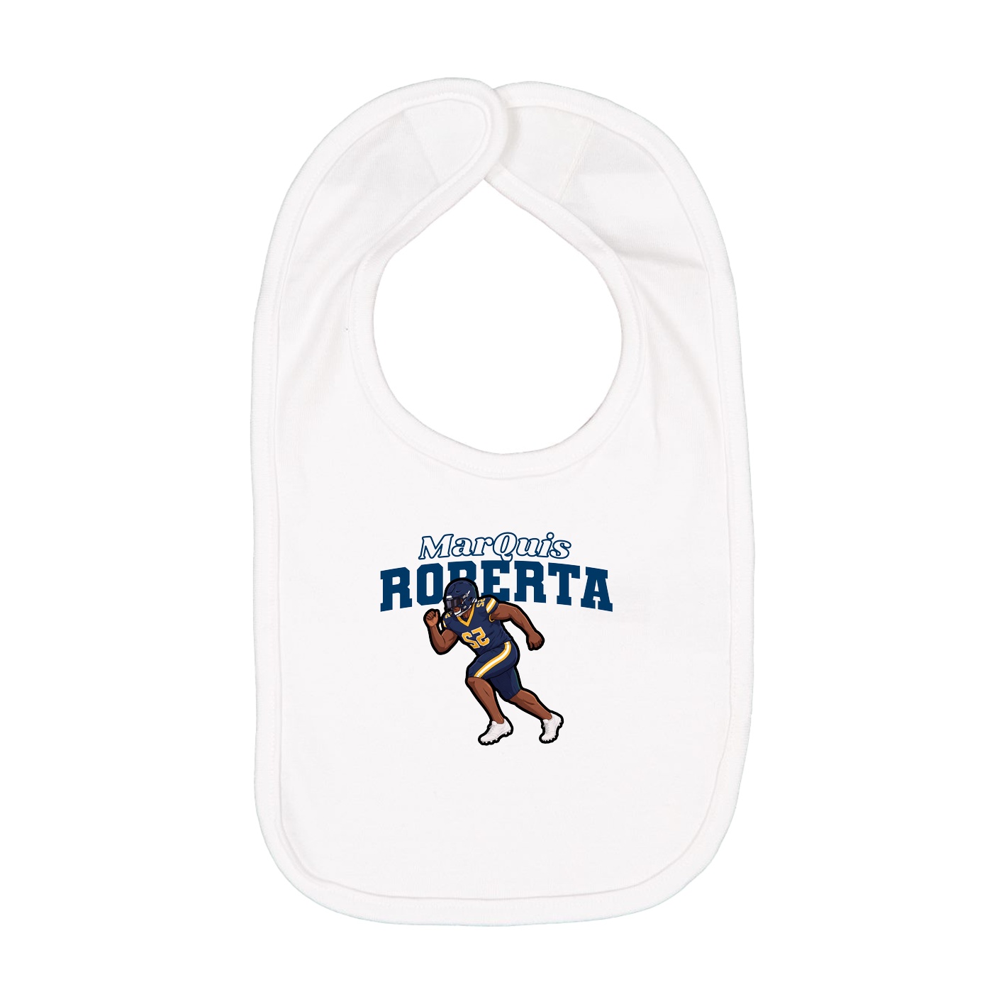 Infant Bib — Name Arch in White