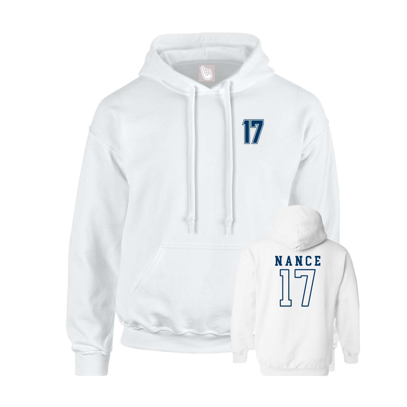Youth Hoodie — Chest Back in White