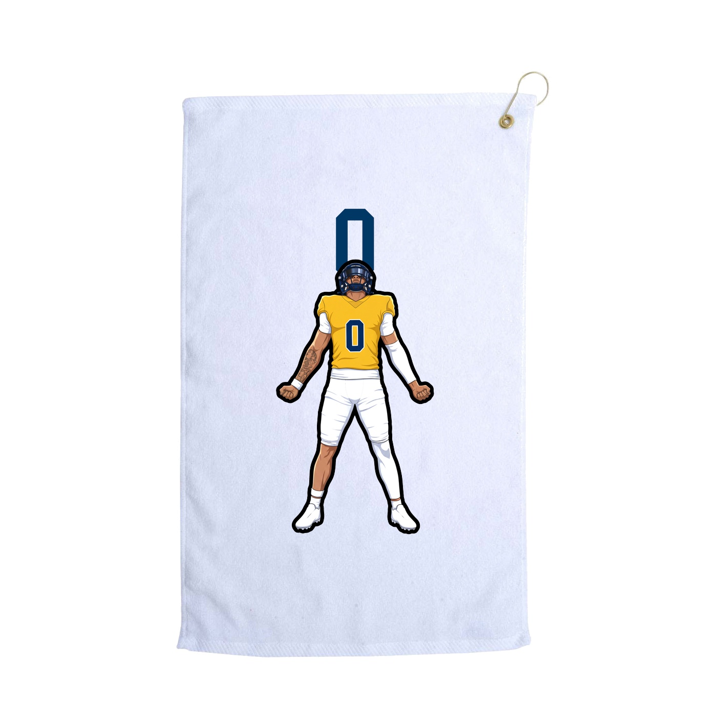 Golf Towel — Number Top in White