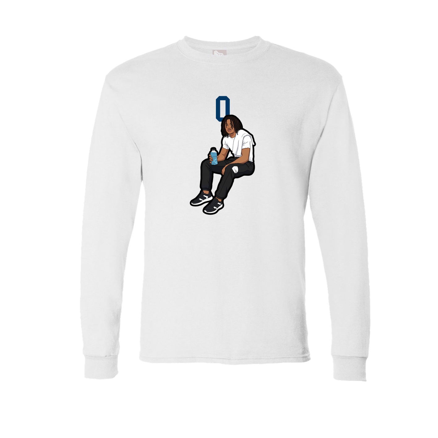 Long Sleeve Tee — Number Top in White