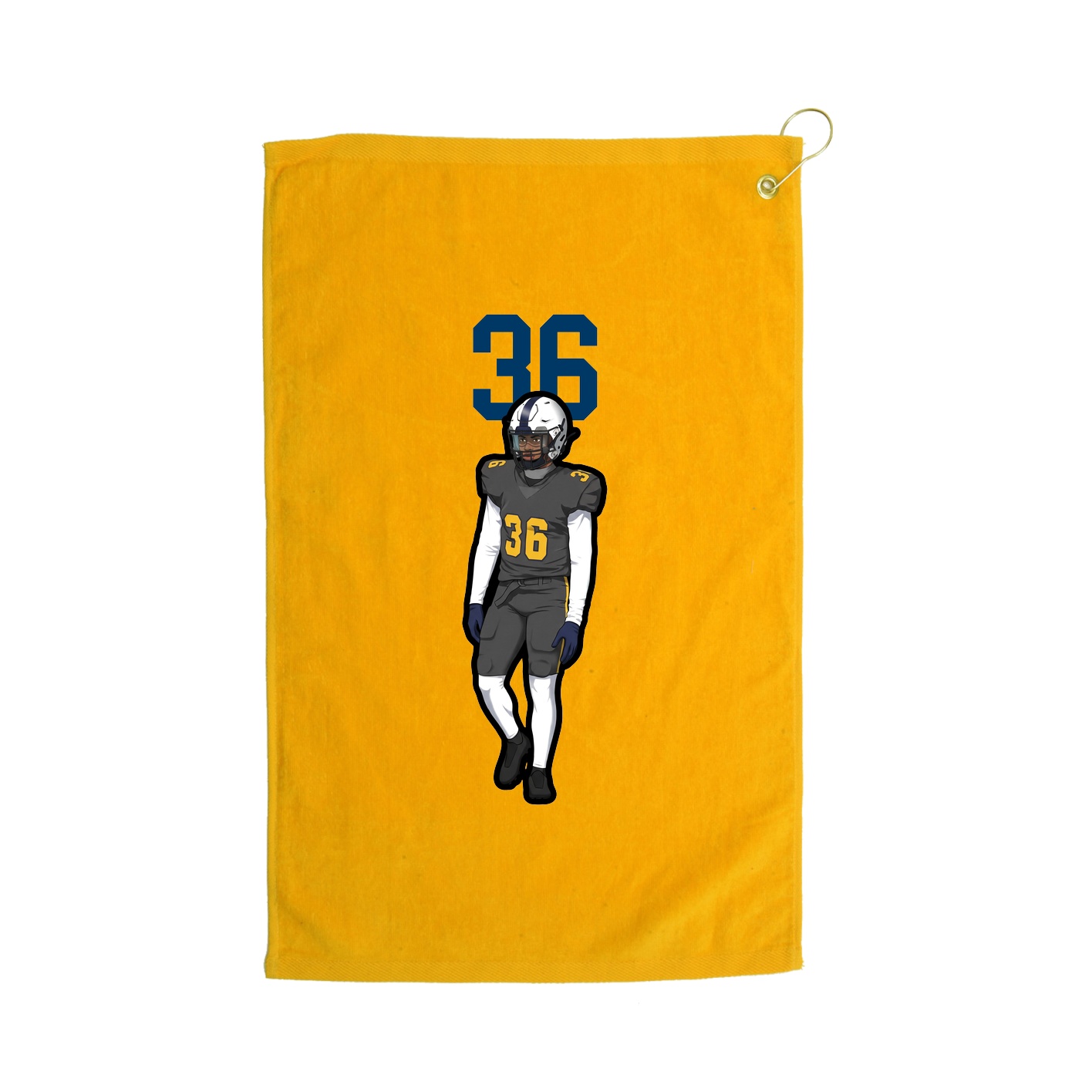 Golf Towel — Number Top in Gold