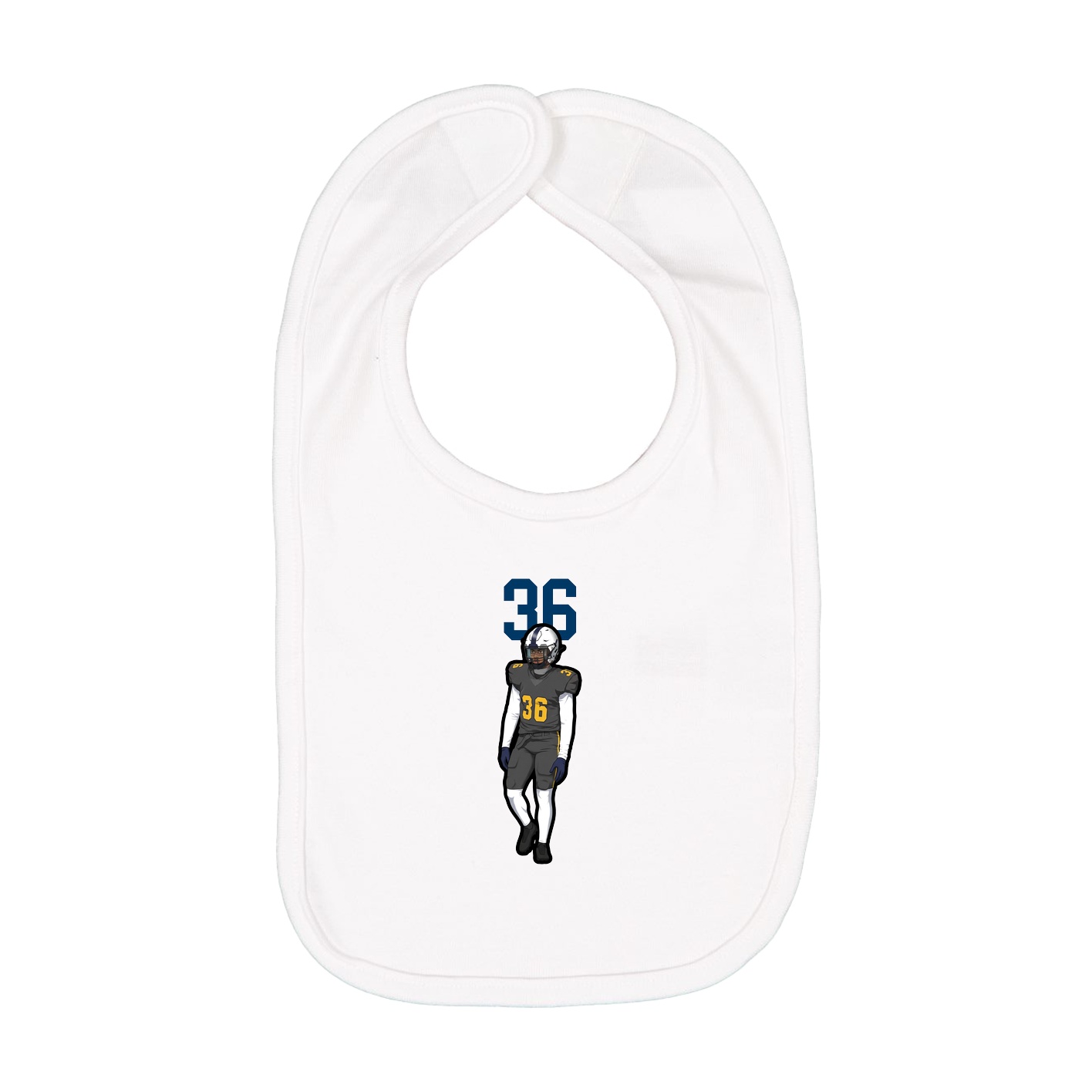 Infant Bib — Number Top in White