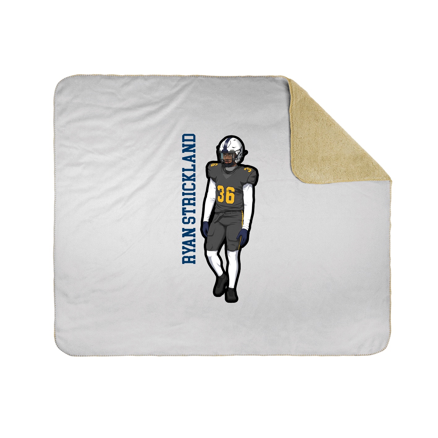 Throw Blanket — Name Vertical in White