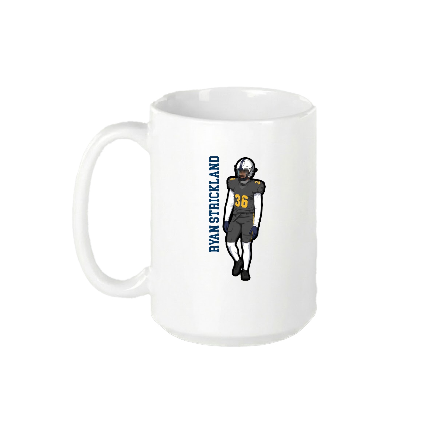 15oz Coffee Mug — Name Vertical in White