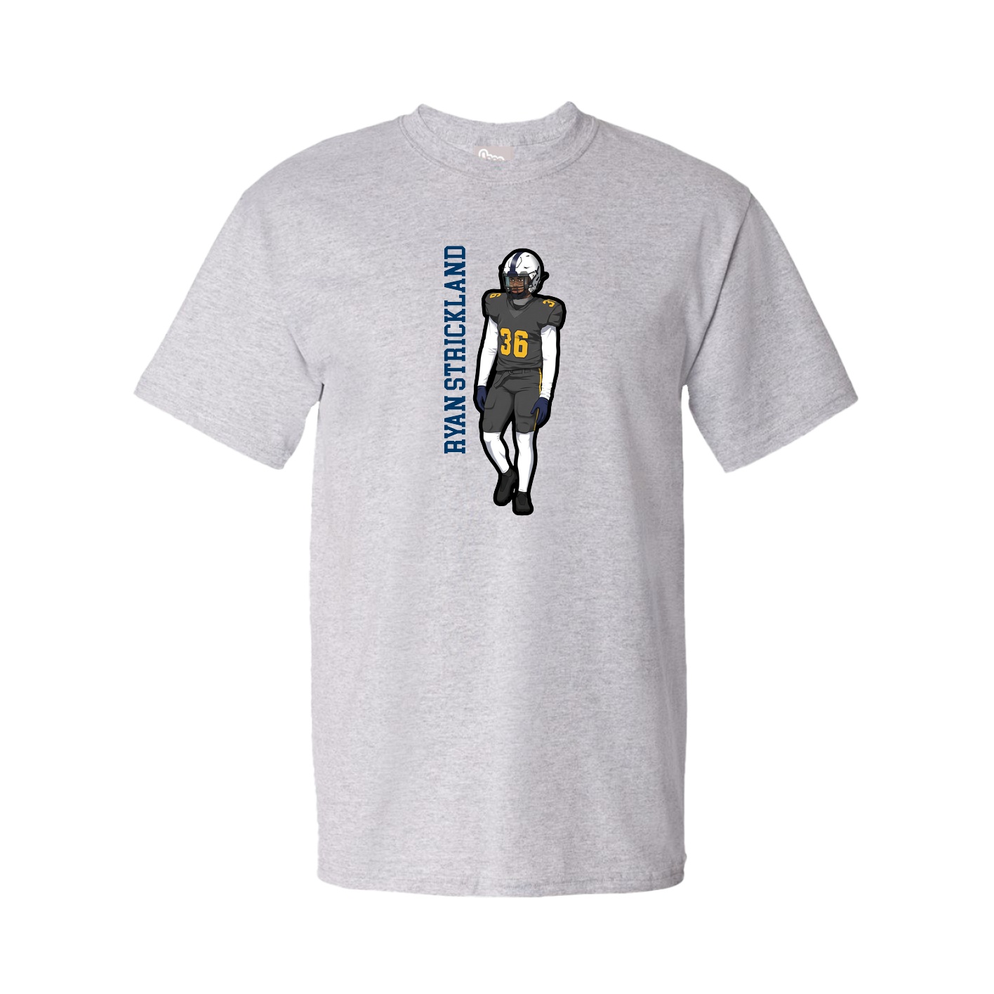 Youth Tee — Name Vertical in Grey