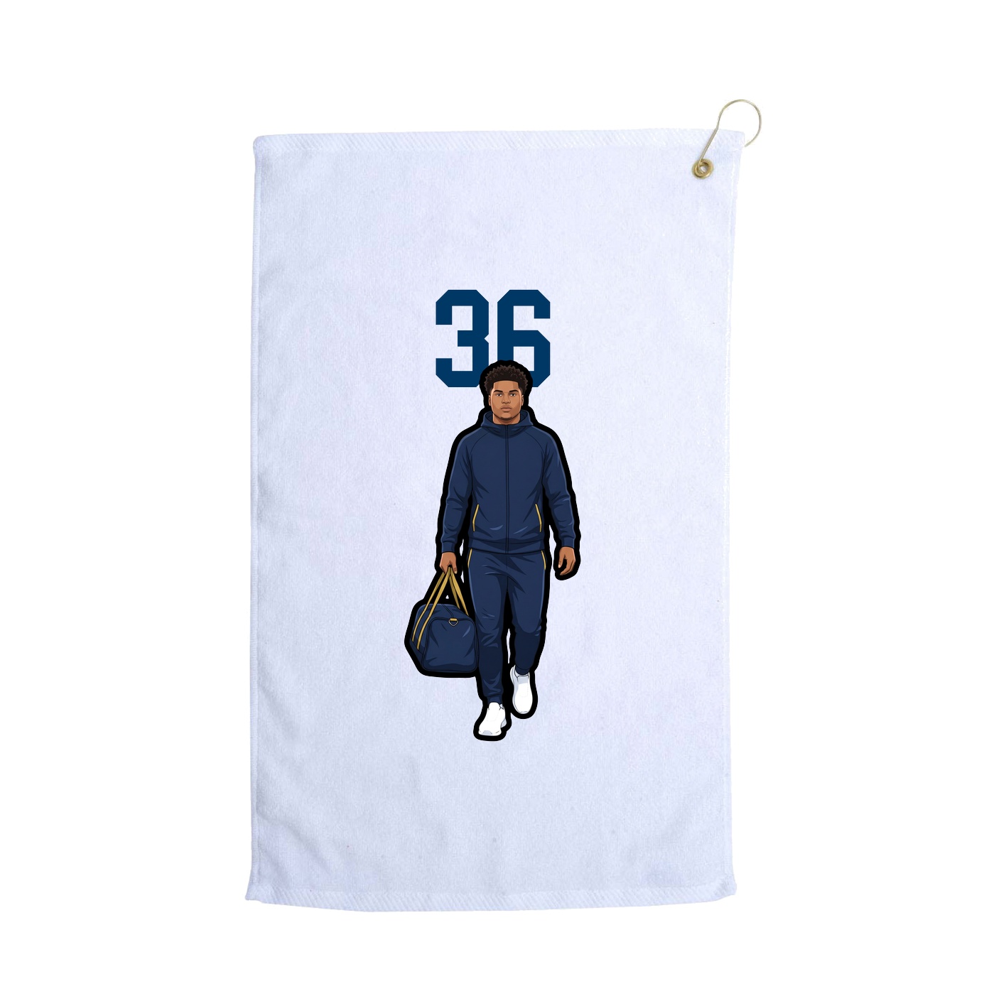 Golf Towel — Number Top in White