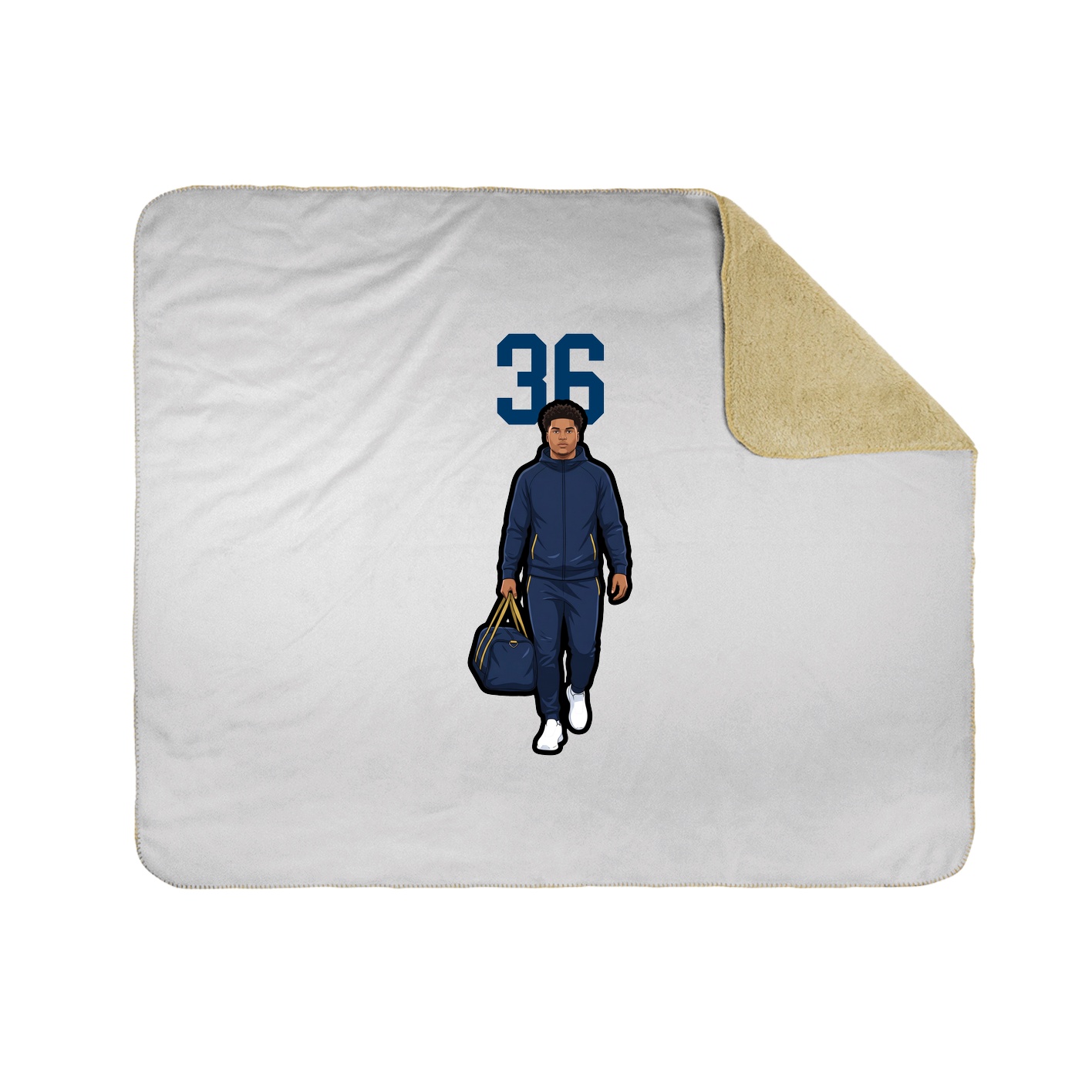 Throw Blanket — Number Top in White