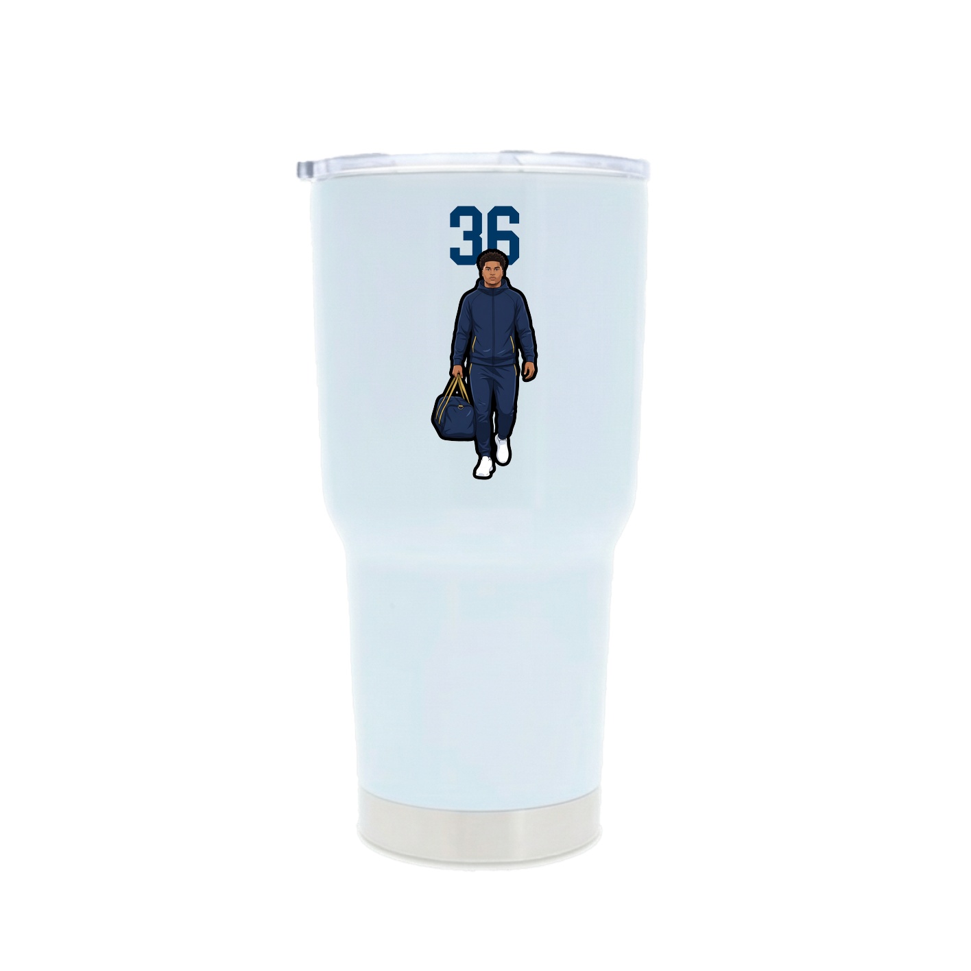 30oz Stainless Steel Tumbler — Number Top in White