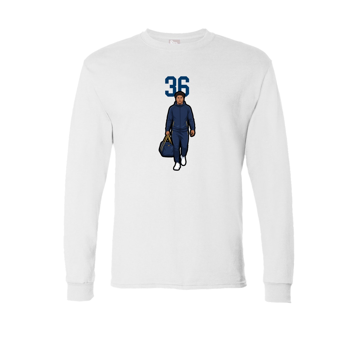 Long Sleeve Tee — Number Top in White